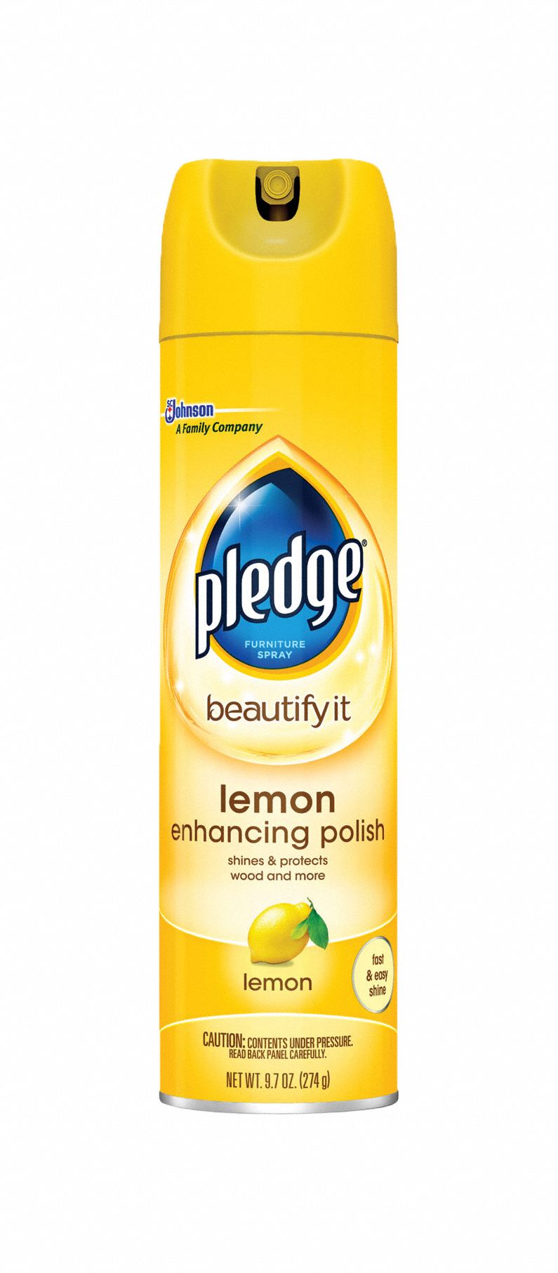 PLEDGE Furniture Polish: Aerosol Spray Can, 9.7 oz Container Size