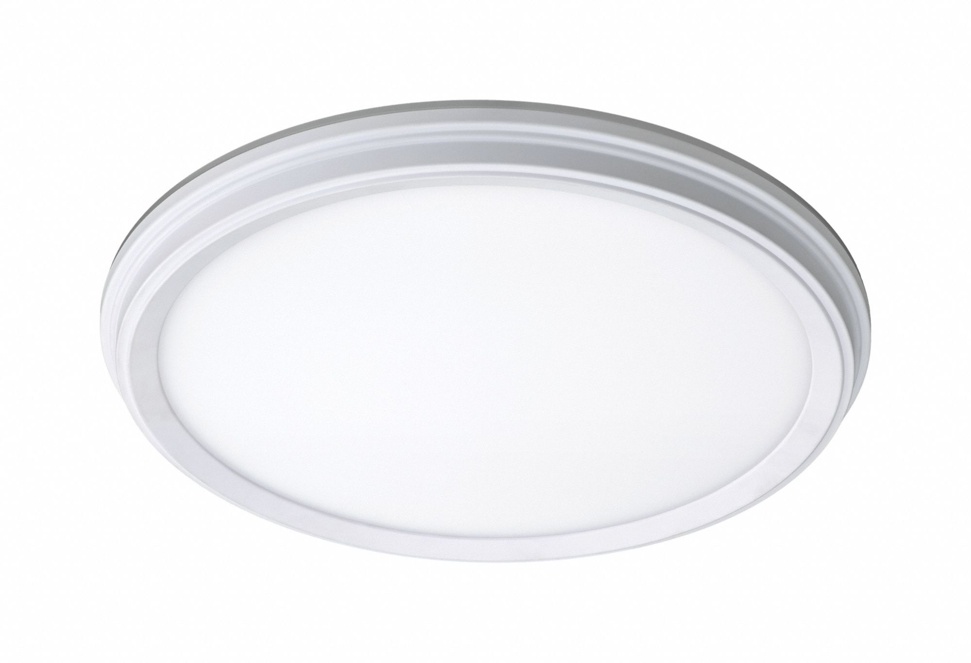 LEDFlushMount 11inD White Plastic 11inL