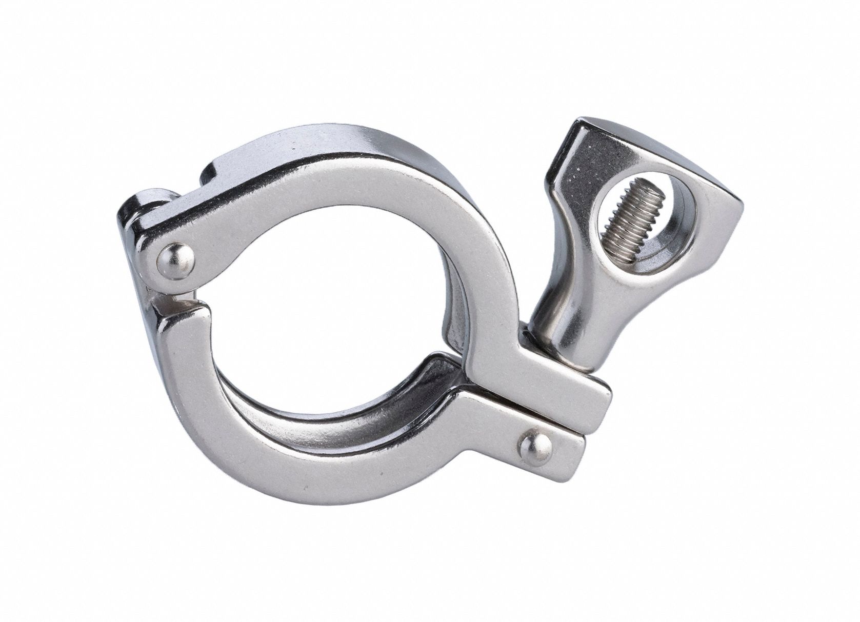 Sanitary Fitting Clamp: Threaded, Stainless Steel, Clamp