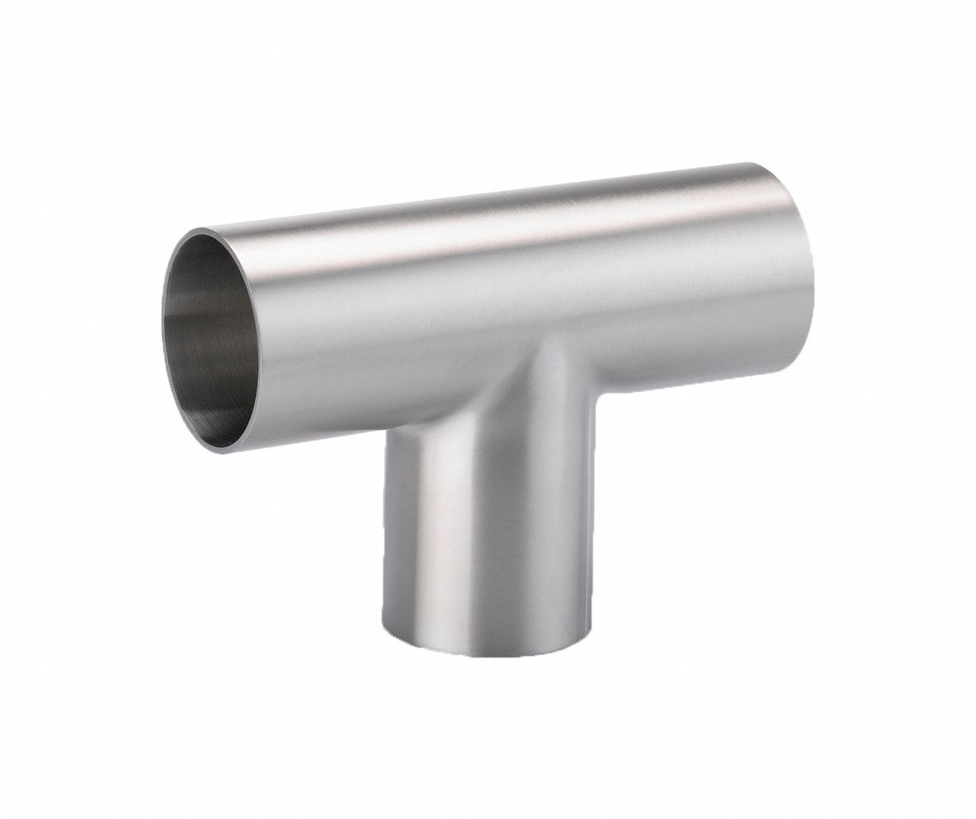 Sanitary Tee Fitting: 2 in OD x 2 in OD x 2 in OD Size, Weld, Stainless Steel