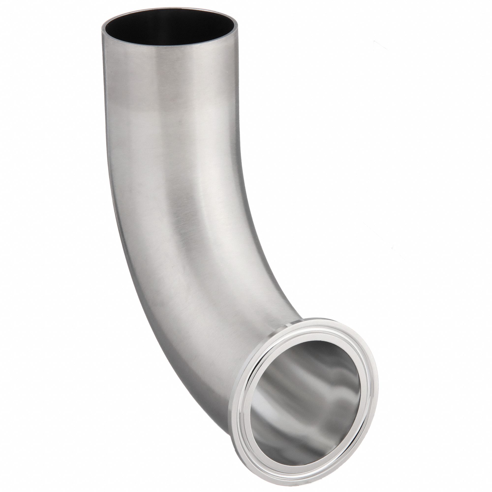 Sanitary Fitting Elbow: 90° Elbow, 1 1/2 in OD x 1 1/2 in OD Size, Clamp/Weld, 316L Stainless Steel
