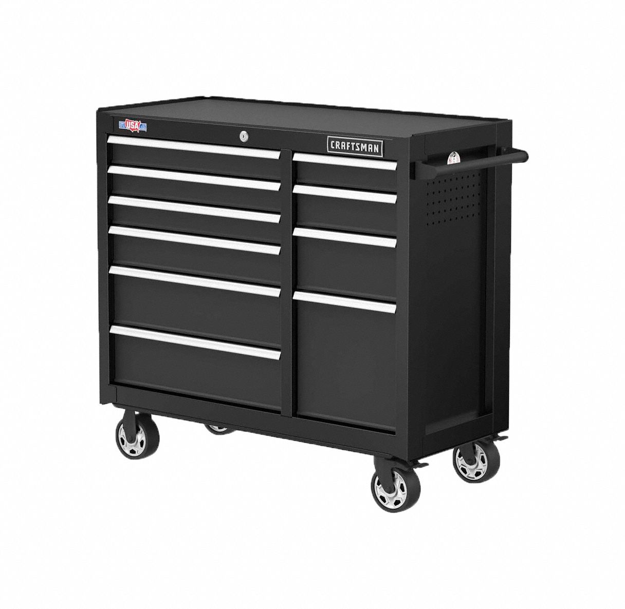 CABINETS,10 DRAWERS,18 IN D,41 IN W,BLCK