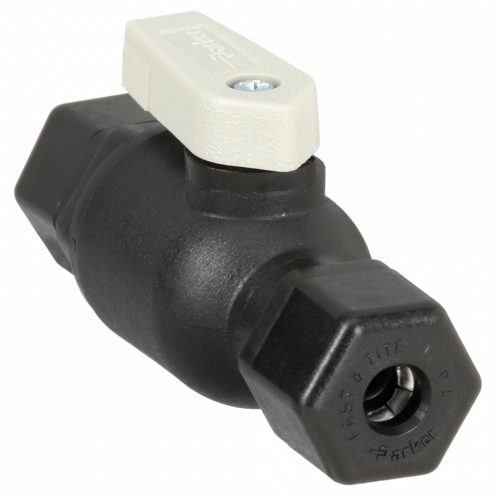 Manual Two-Way Ball Valve: 1/4 in, Polypropylene, Straight, Sweat x Sweat, One-Piece, Lever