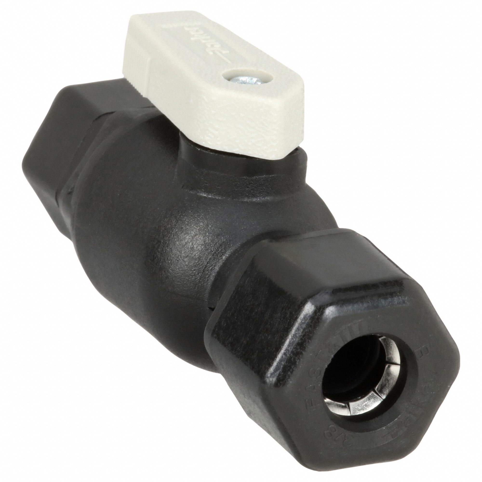 Manual Two-Way Ball Valve: 1/4 in, Polypropylene, Straight, Sweat x Sweat, One-Piece, Lever