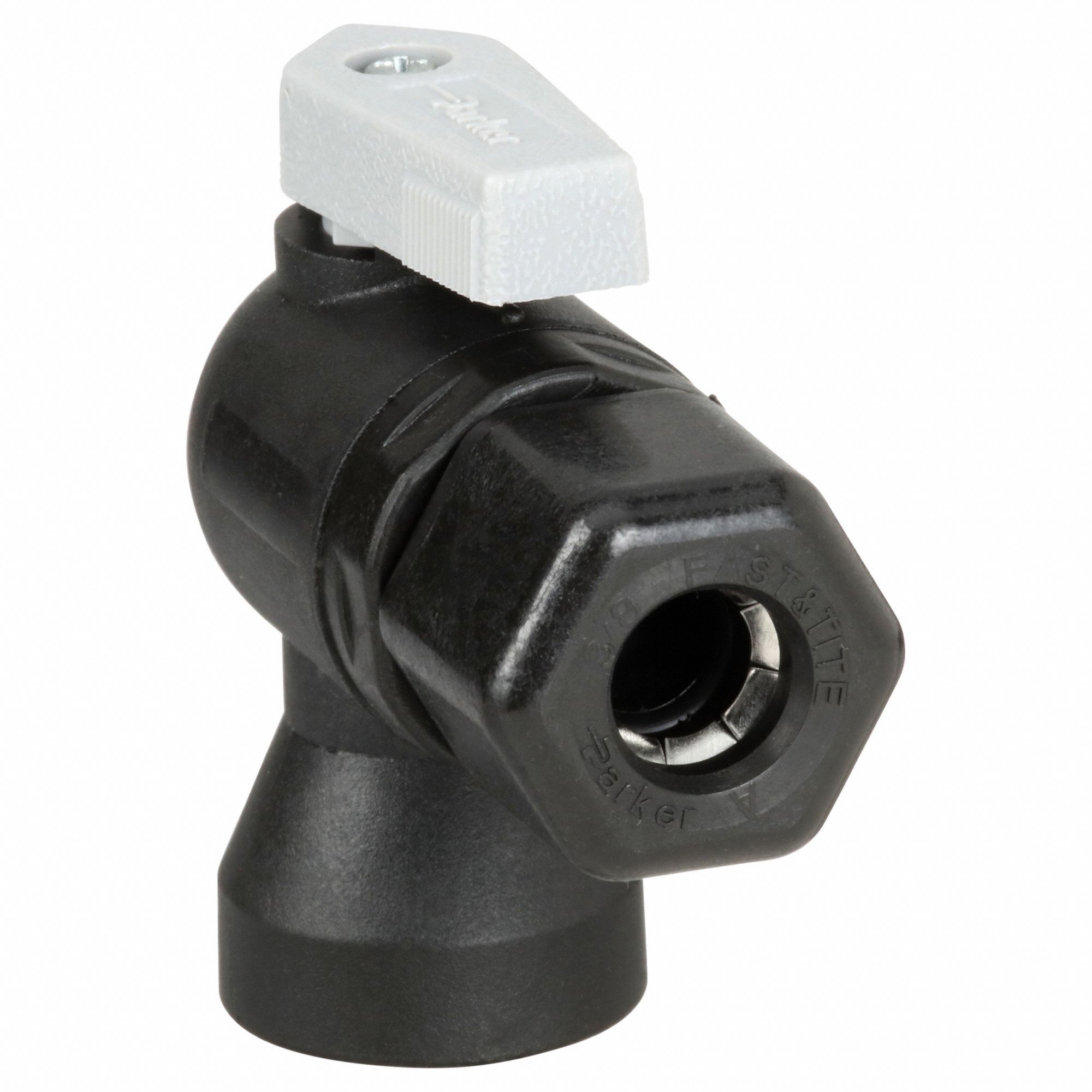 Manual Two-Way Ball Valve: 3/8 in, Polypropylene, Angle, Sweat x FNPT, Full Port Ball Port