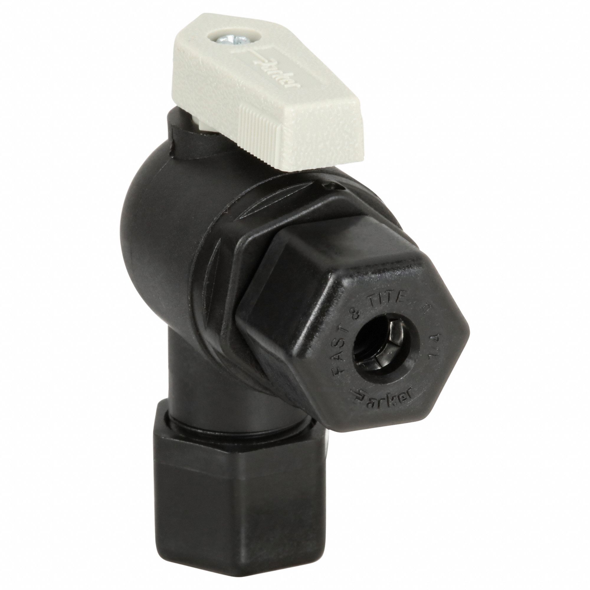 Manual Two-Way Ball Valve: 1/4 in, Polypropylene, Angle, Sweat x Sweat, Full Port Ball Port