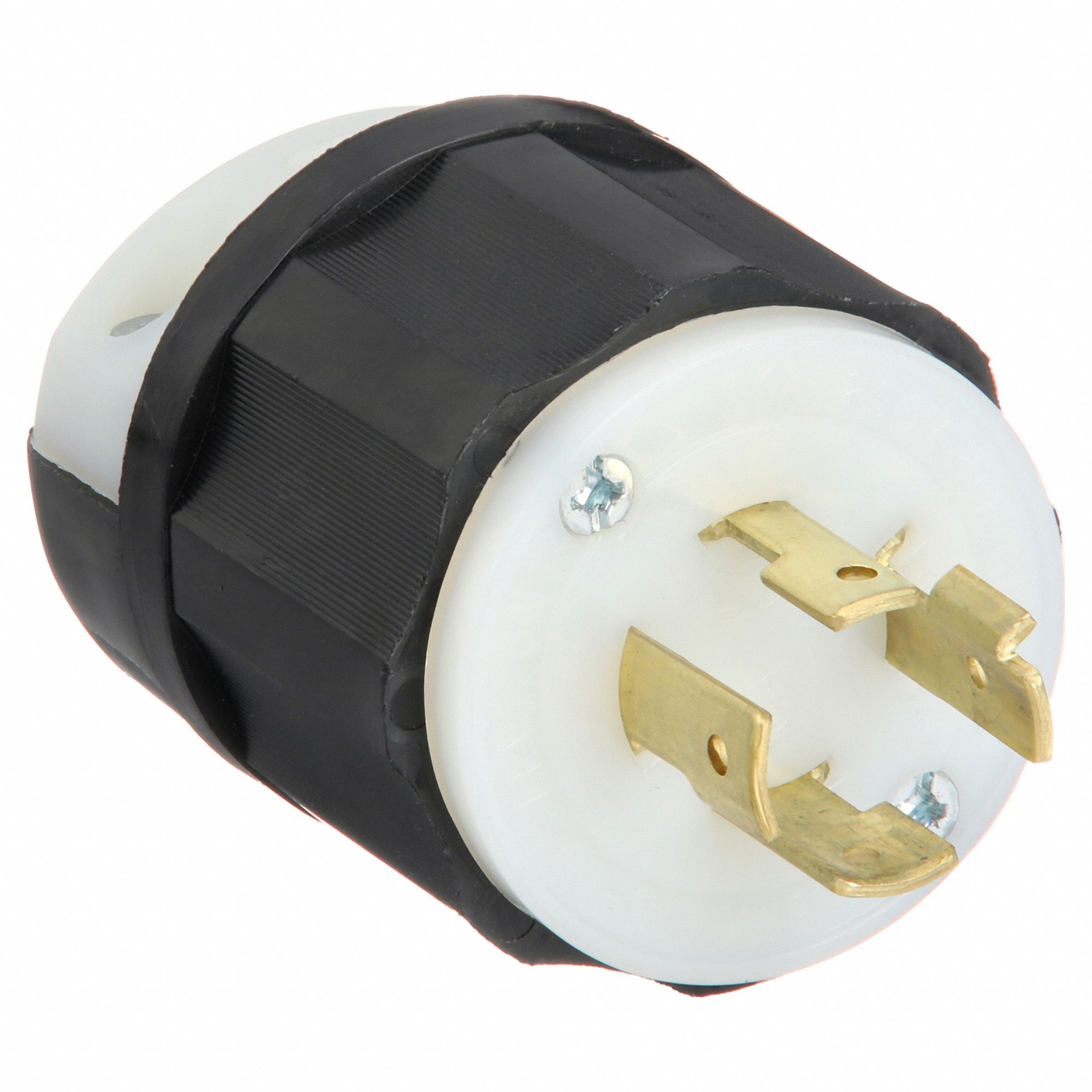Locking Plug: L15-20P, 250V AC, 20 A, 3 Poles, Black/White, Screw Terminals