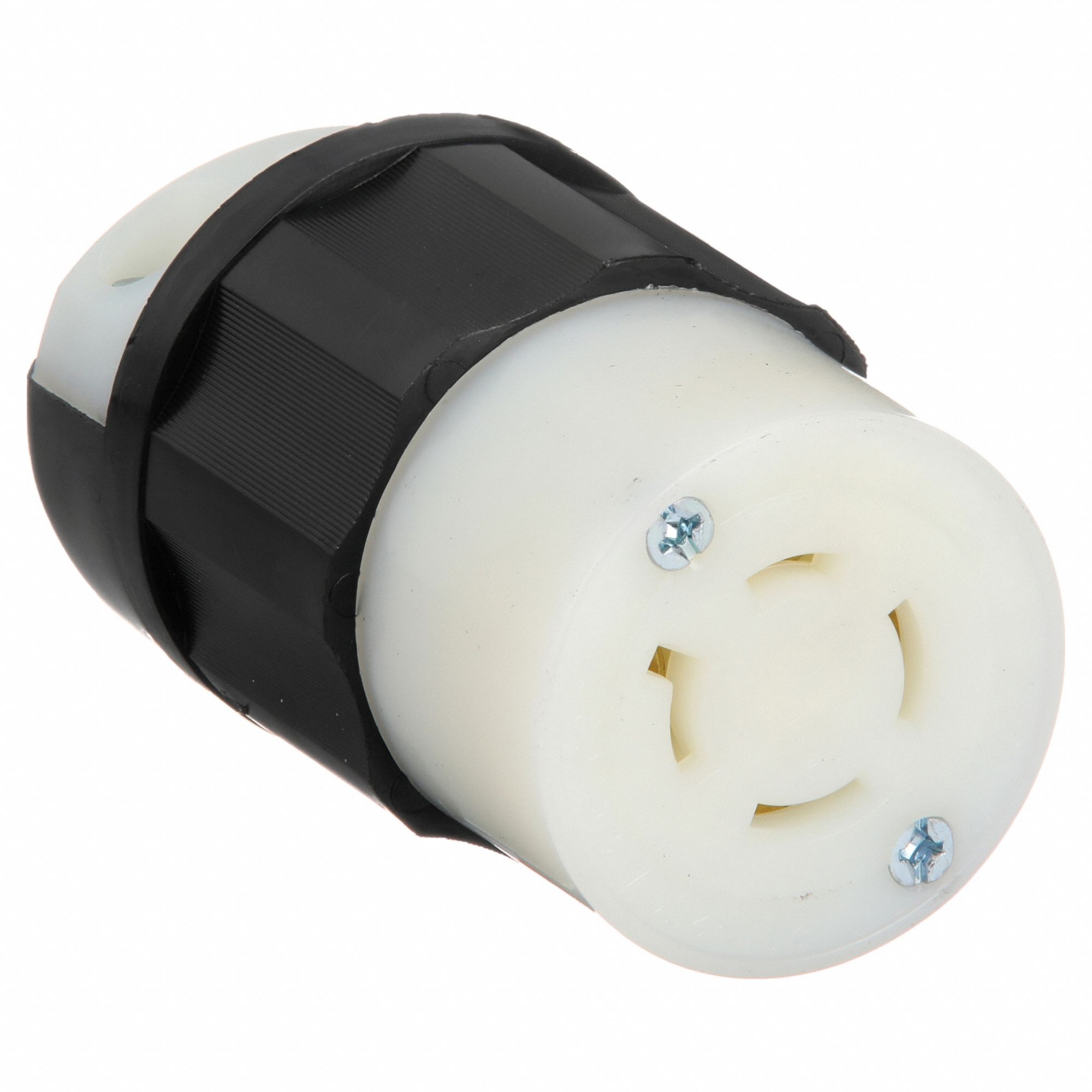 Locking Connector: L15-20R, 20 A, 250V AC, 3 Poles, Black, Screw Terminals