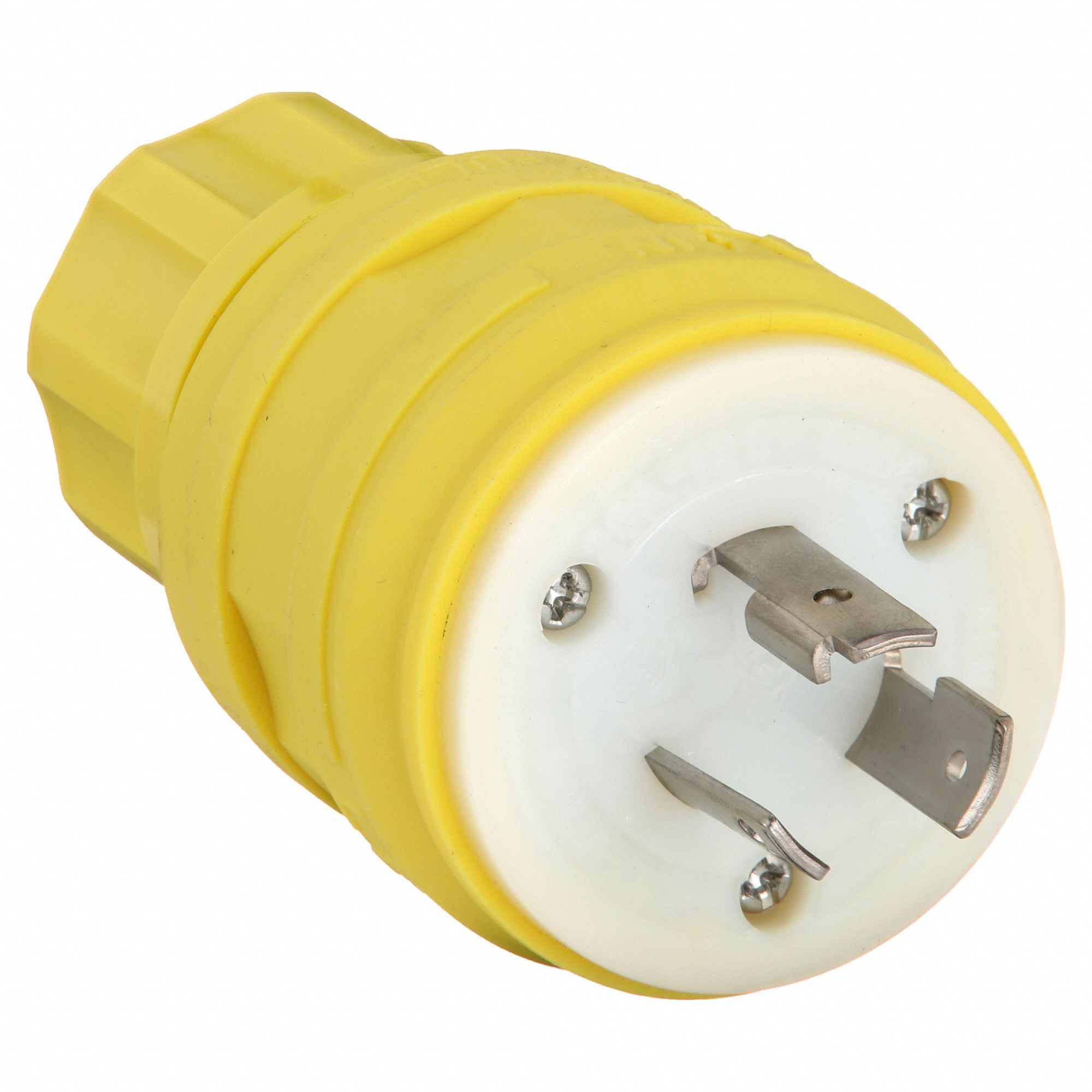 Watertight Locking Plug: L5-20P, 20 A, 125V AC, Yellow, 2 Poles, Gen Purpose