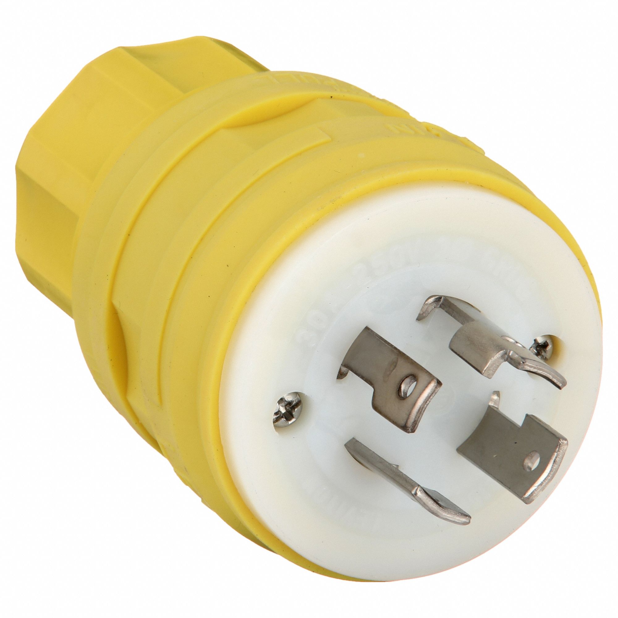 Watertight Locking Plug: L15-30P, 30 A, 250V AC, Yellow, 3 Poles, Gen Purpose