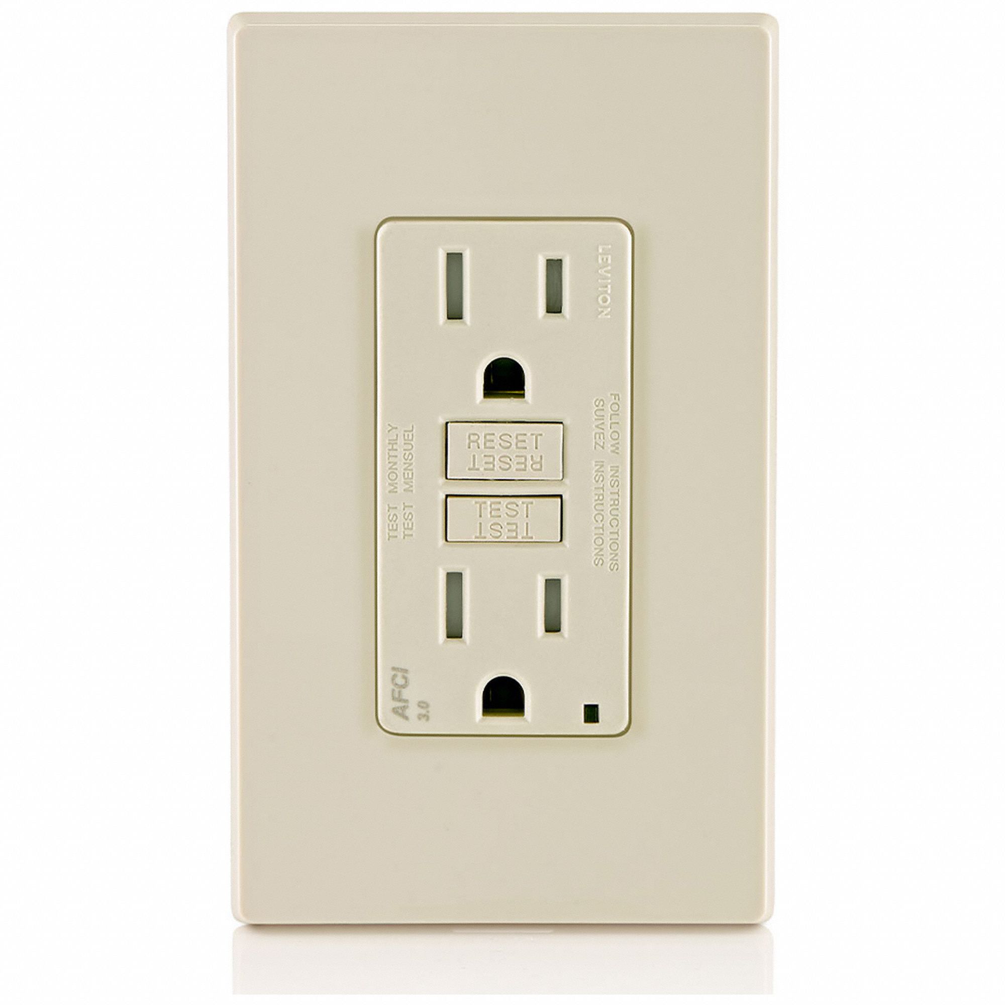 Receptacle: Decorator Duplex, Light Almond, 5-15R, 15 A, 125V AC, 2 Pole / 3 Wire, Gen Use