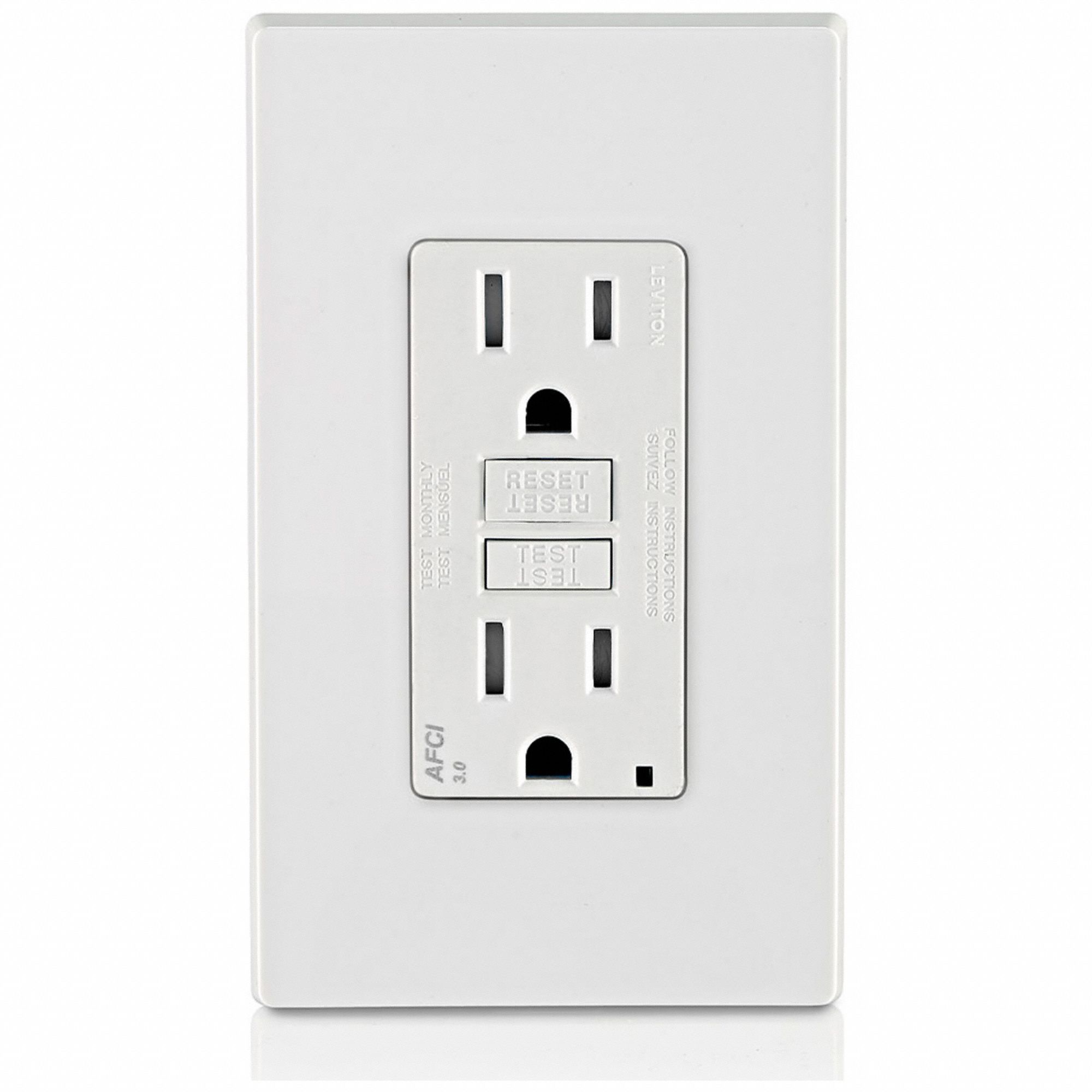 Receptacle: Decorator Duplex, White, 5-15R, 15 A, 125V AC, 2 Pole / 3 Wire, Screw Terminals