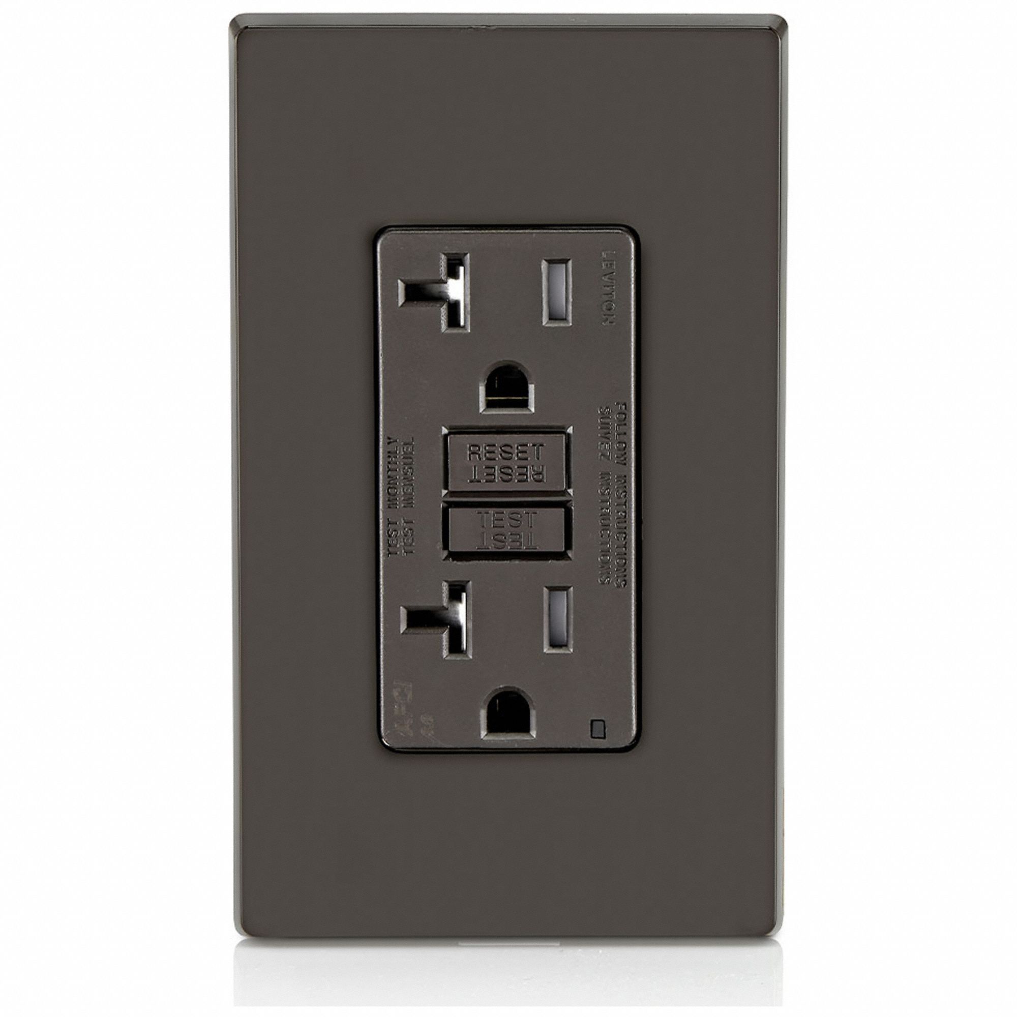 Receptacle: Decorator Duplex, Brown, 5-20R, 20 A, 125V AC, 2 Pole / 3 Wire, Screw Terminals
