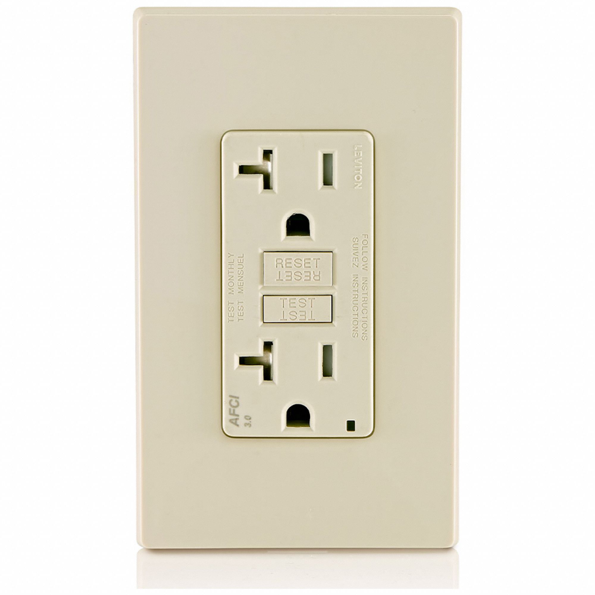 Receptacle: Decorator Duplex, Light Almond, 5-20R, 20 A, 125V AC, 2 Pole / 3 Wire, Gen Use