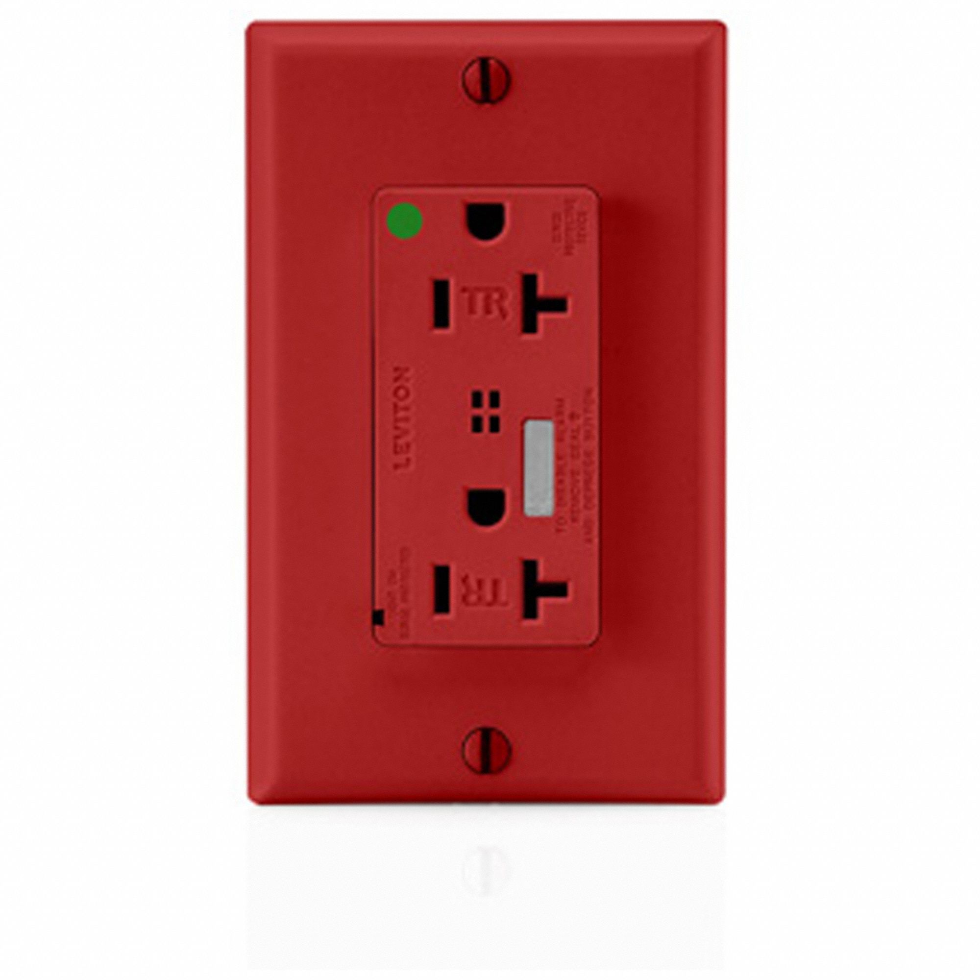 Receptacle: Decorator Duplex, 5-20R, 20 A, 125V AC, Red, 2 Pole / 3 Wire Poles & Wires