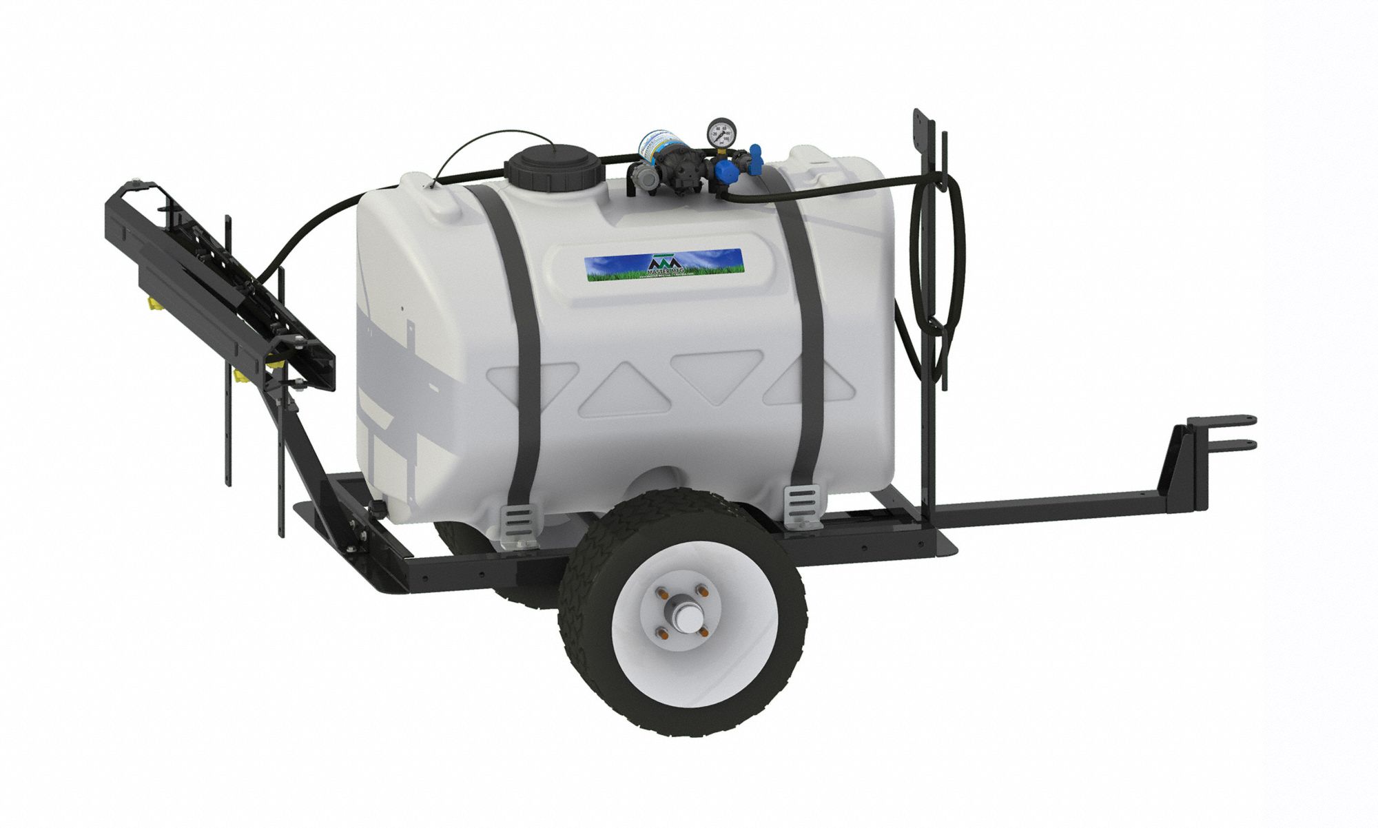 Deluxe Trailer Sprayer: 60 gal Tank Capacity, 2.2 gpm Flow Rate, 60 psi