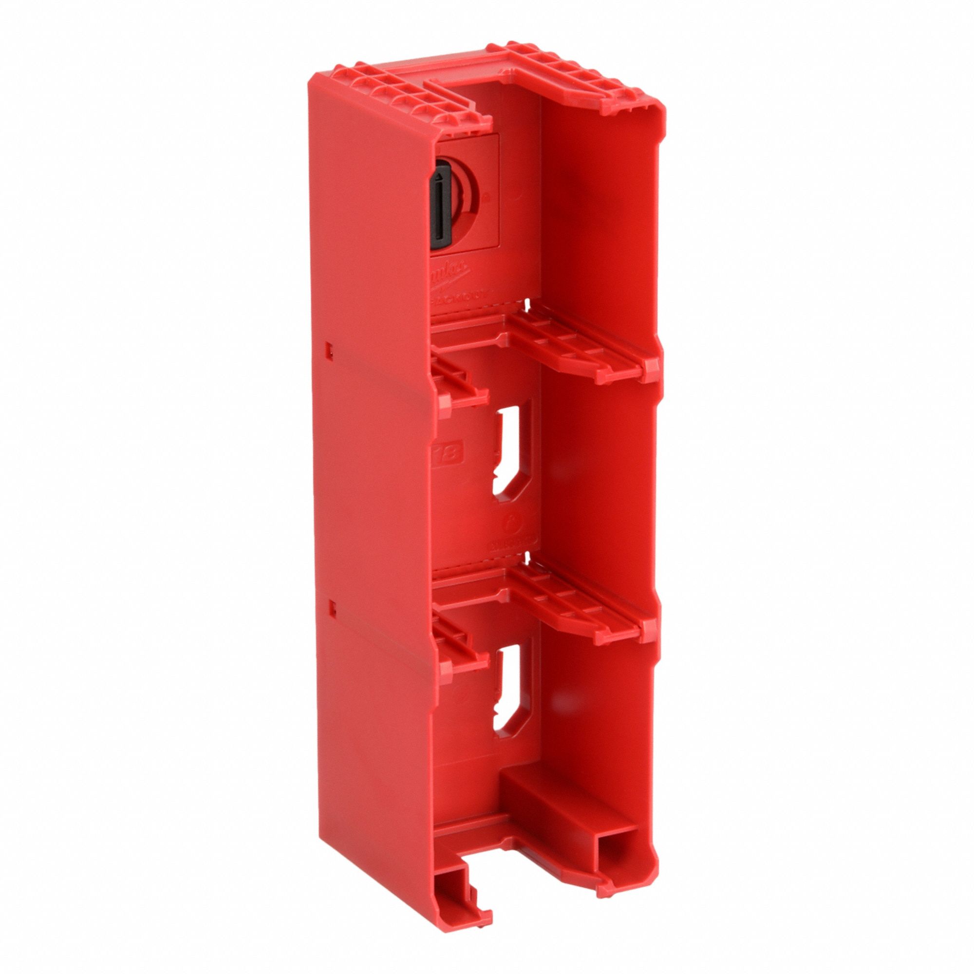 Battery Rack: 4 in W x 13 in H x 12 3/4 in L, Polymer, Red