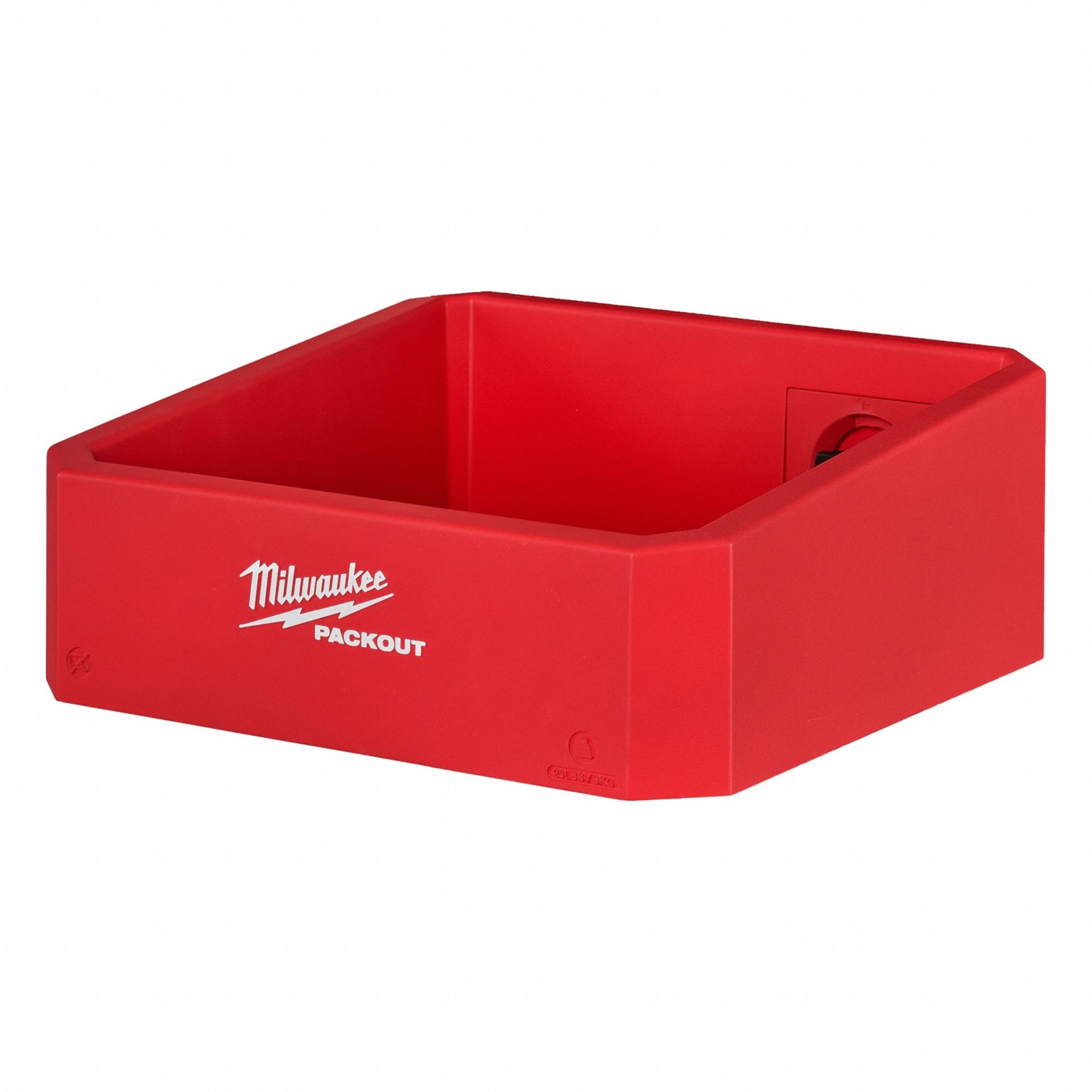 Compact Shelf: 9 1/2 in W x 3 1/2 in H x 3 5/8 in L, Polymer, Red