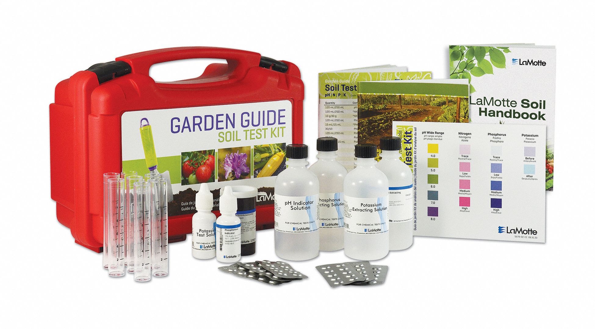 LAMOTTE, Model EL Garden, 4.0 to 8.0 pH, Soil Test Kit 792VP4567902