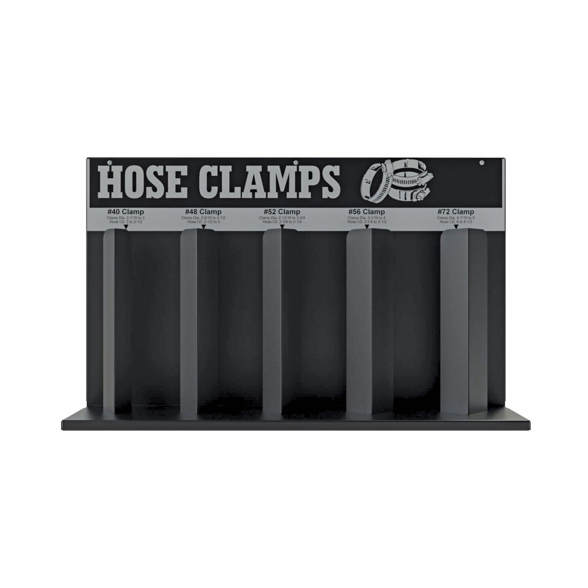 HOSE CLAMP RACK,5 LOOPS,STEEL,35 1/2 IN