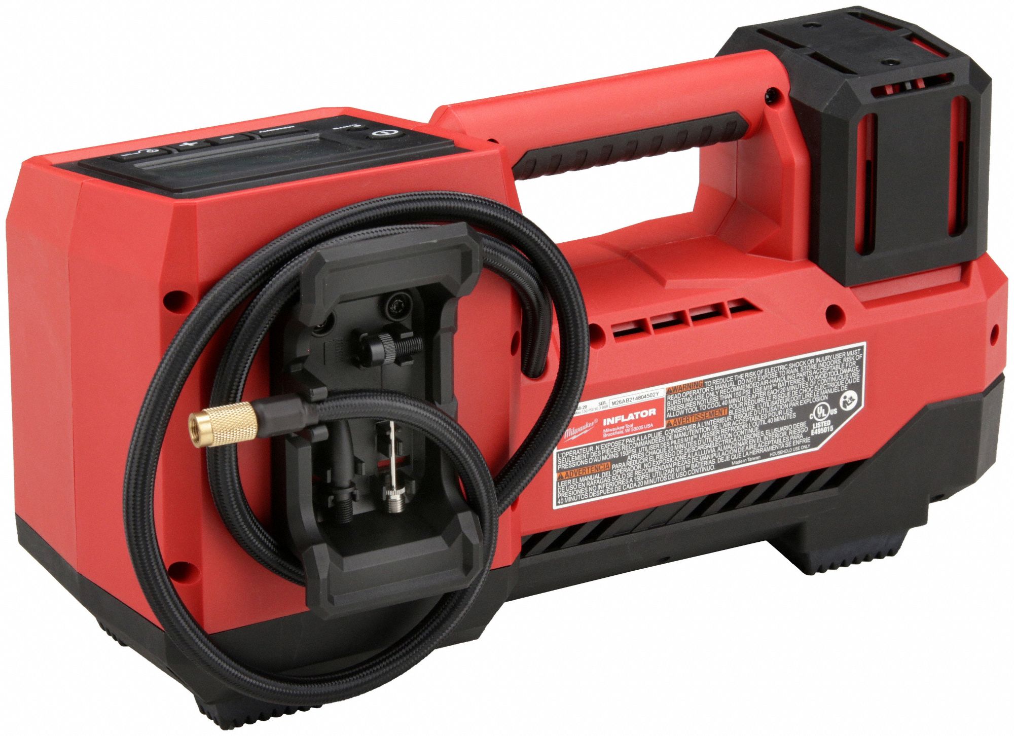 MILWAUKEE Cordless Inflator M18, Bare Tool, 150 psi Max., 36 in Hose
