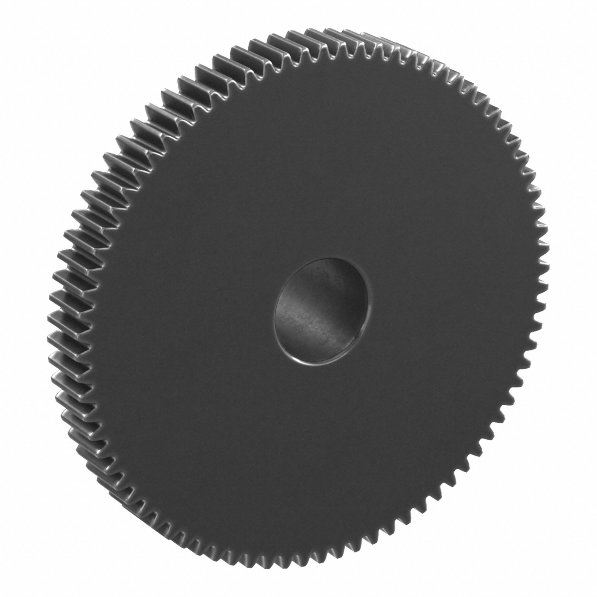 Spur Gear: Module m 0.5, 80 Teeth, 8 mm Bore Dia, Black Oxide Coated Carbon Steel, Plain Bore