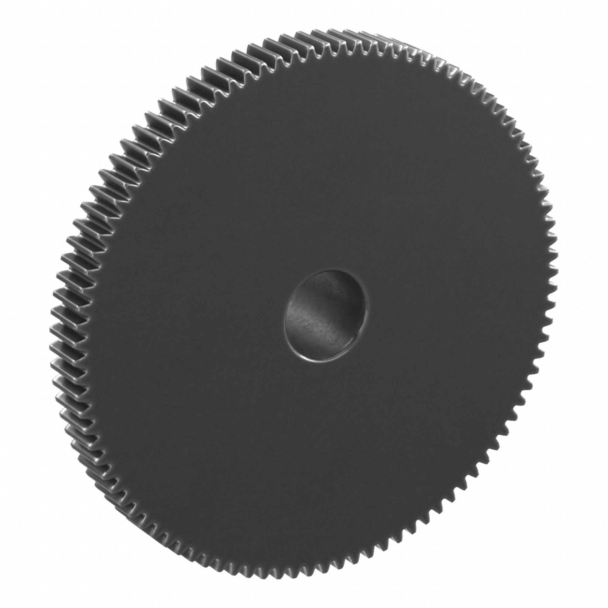 Spur Gear: Module m 0.5, 96 Teeth, 8 mm Bore Dia, Black Oxide Coated Carbon Steel, Plain Bore