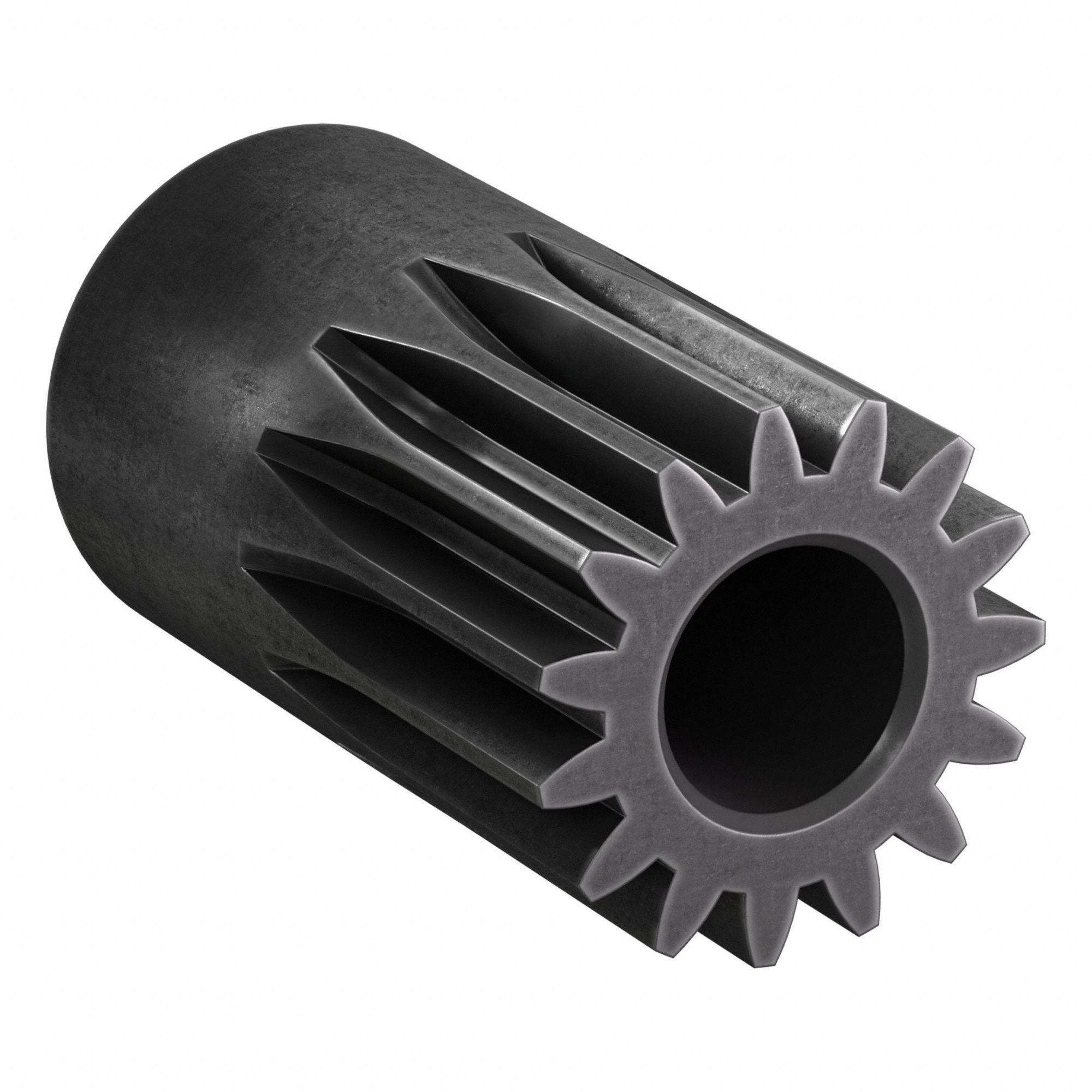 Spur Gear: Module m 1, 15 Teeth, 8 mm Bore Dia, Black Oxide Coated Carbon Steel, 20° Pressure Angle
