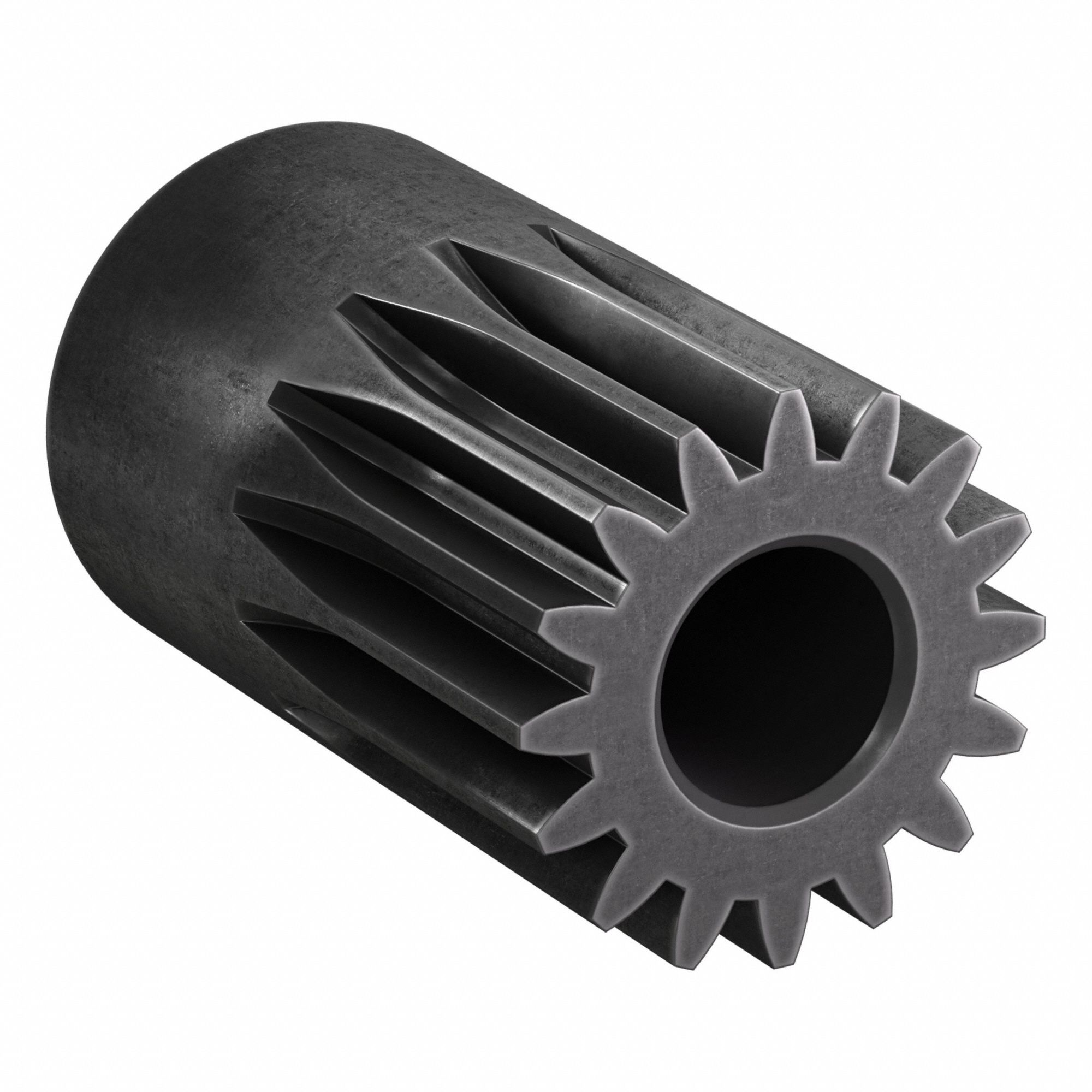 Spur Gear: Module m 1, 16 Teeth, 8 mm Bore Dia, Black Oxide Coated Carbon Steel, 20° Pressure Angle