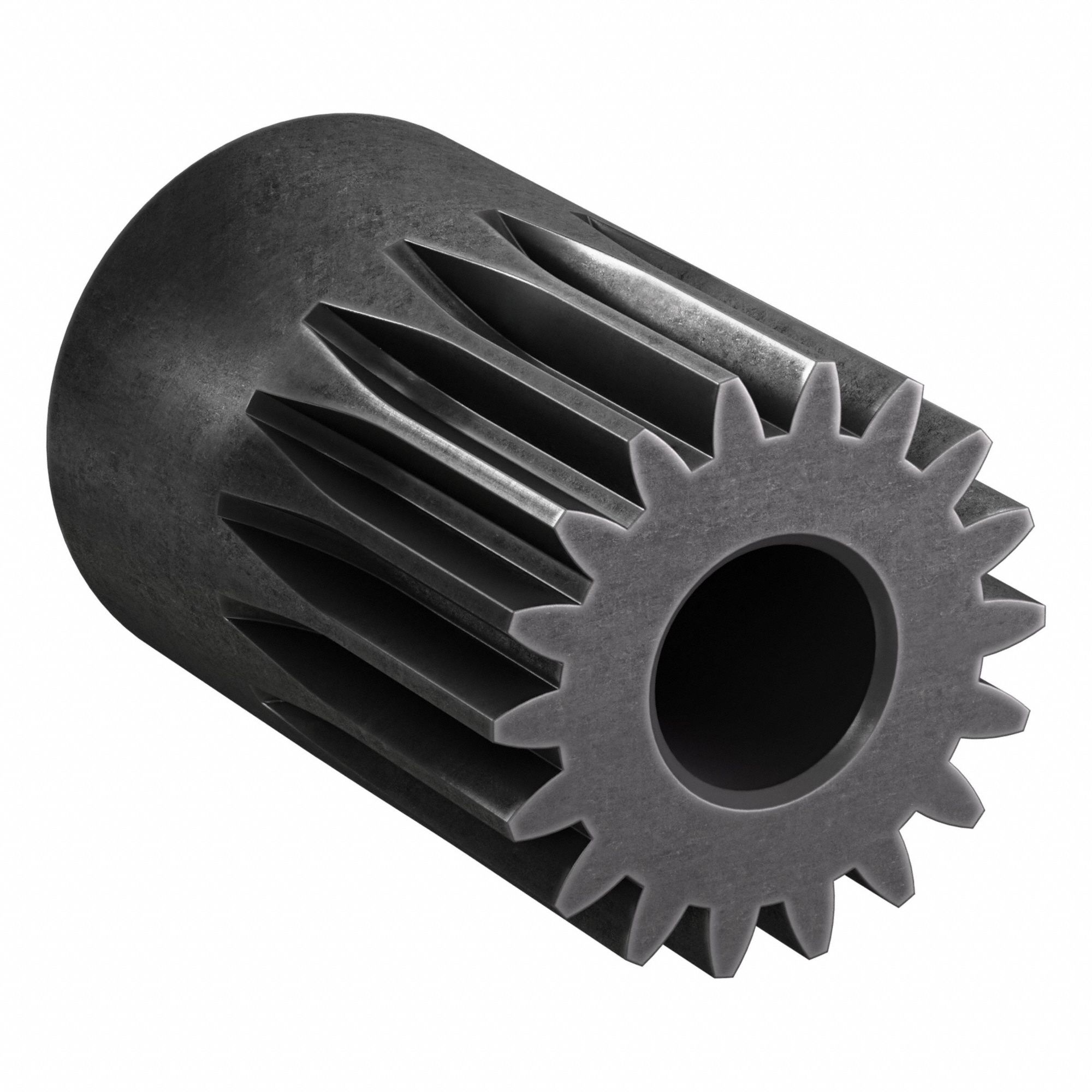 Spur Gear: Module m 1, 18 Teeth, 8 mm Bore Dia, Black Oxide Coated Carbon Steel, 20° Pressure Angle