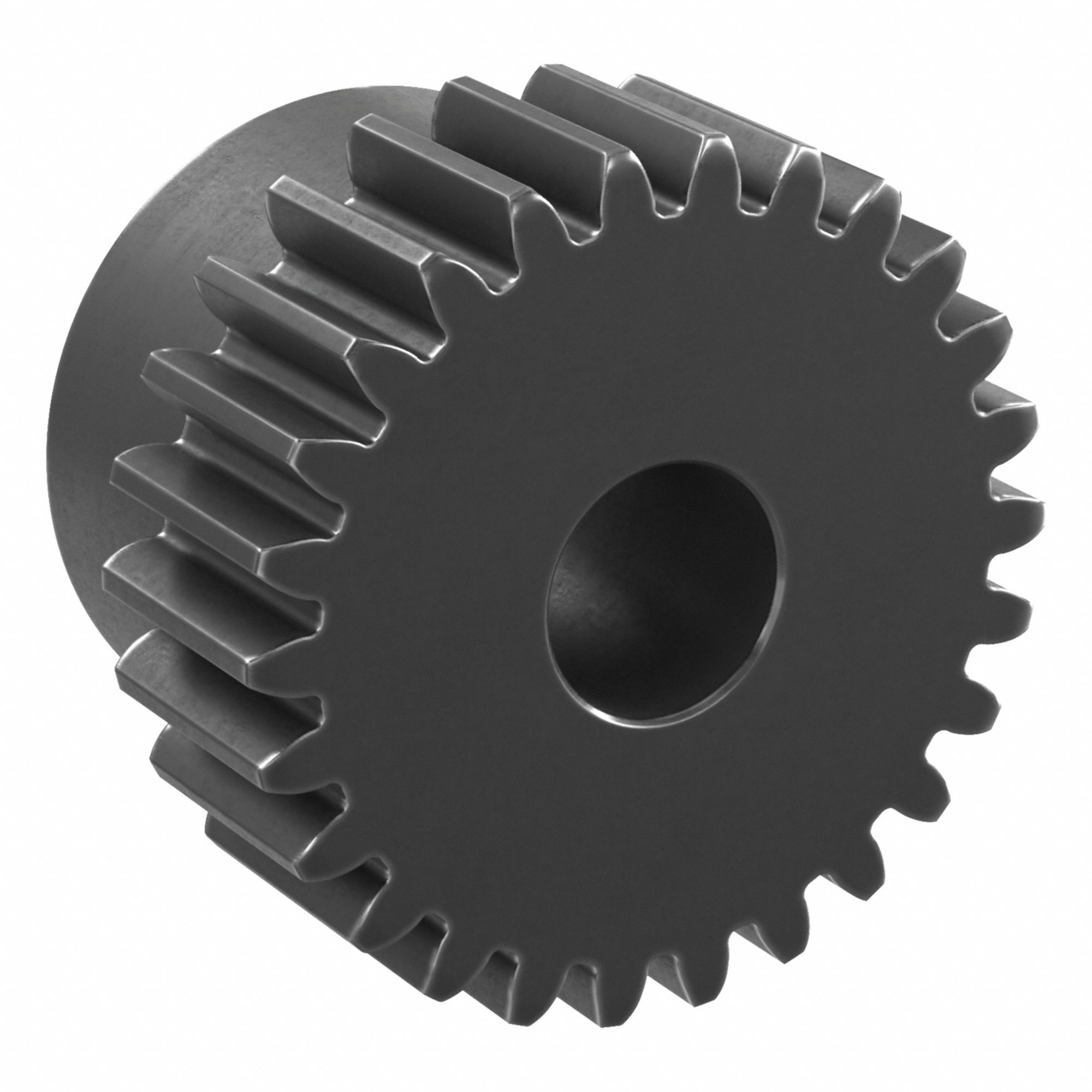 Spur Gear: Module m 1, 26 Teeth, 8 mm Bore Dia, Black Oxide Coated Carbon Steel, 20° Pressure Angle