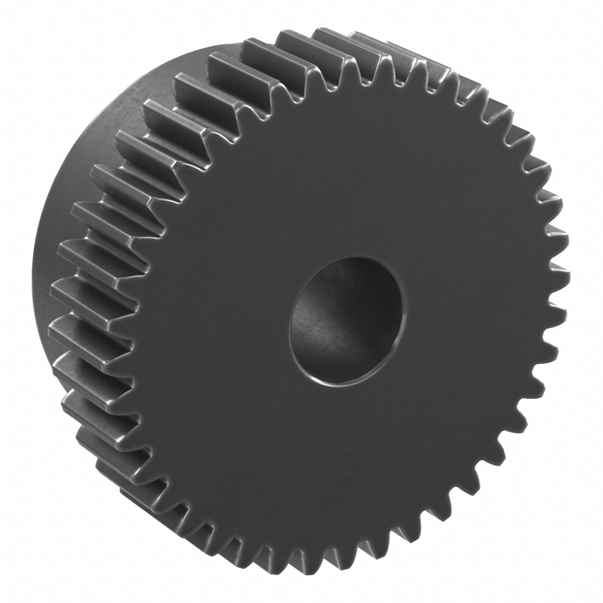 Spur Gear: Module m 1, 40 Teeth, 10 mm Bore Dia, Black Oxide Coated Carbon Steel, 20° Pressure Angle
