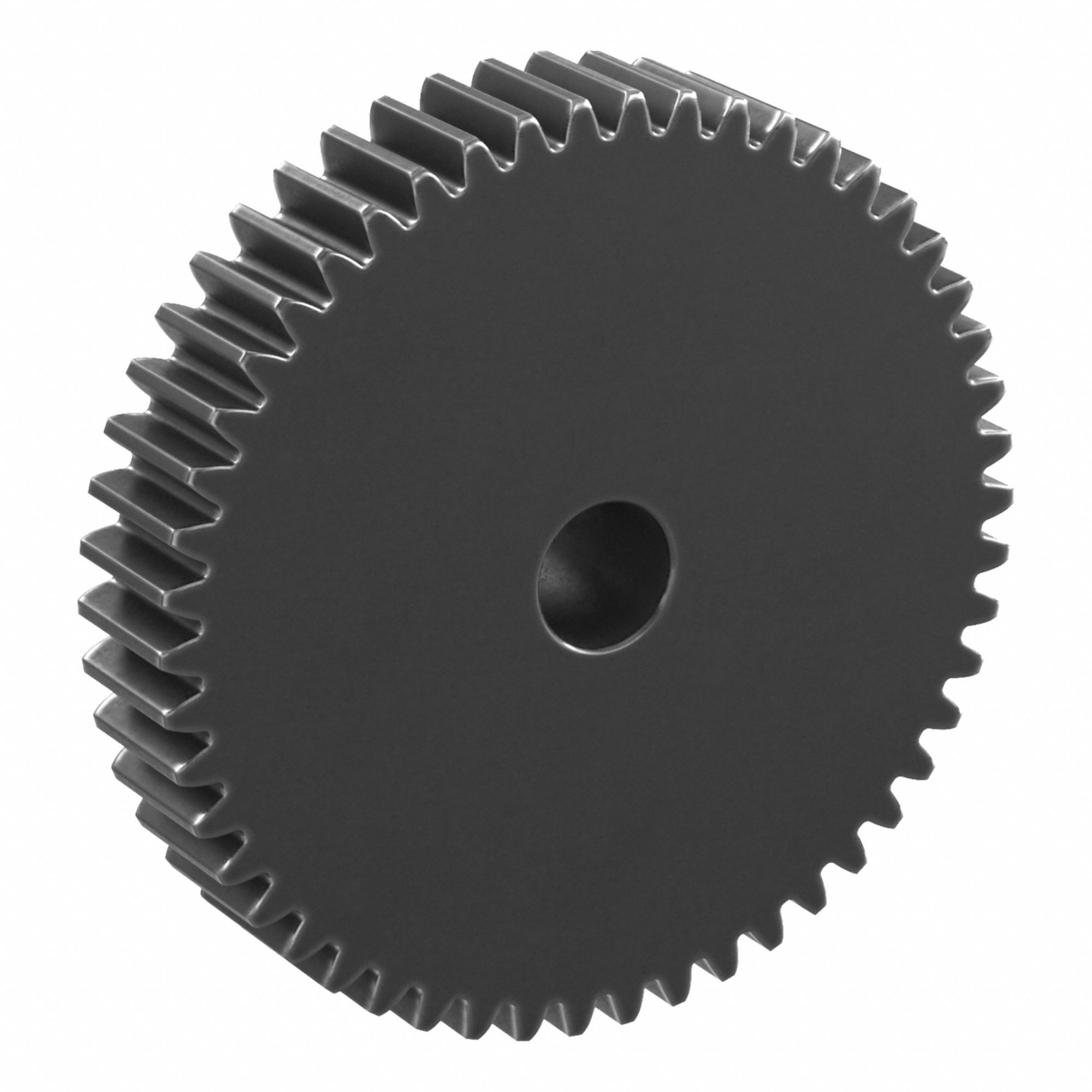 Spur Gear: Module m 1, 50 Teeth, 8 mm Bore Dia, Black Oxide Coated Carbon Steel, 20° Pressure Angle