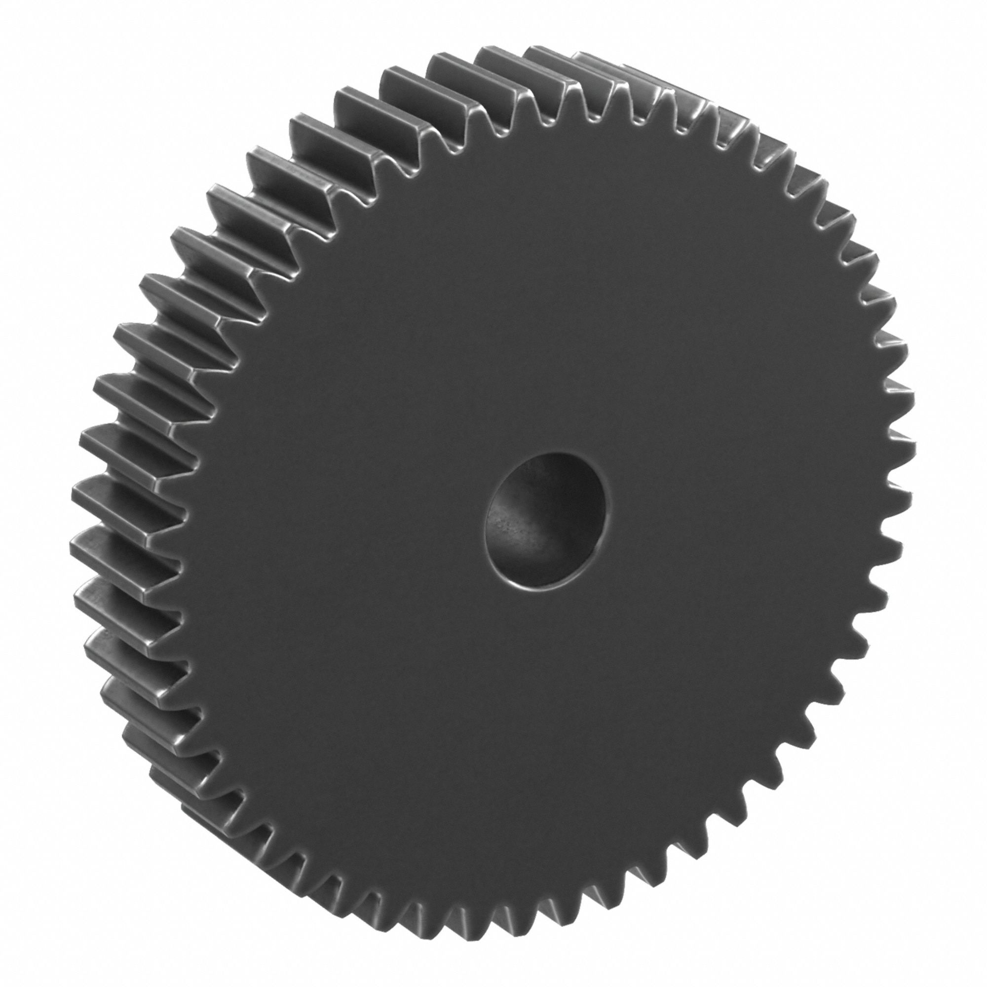 Spur Gear: Module m 1.5, 50 Teeth, 12 mm Bore Dia, Black Oxide Coated Carbon Steel, Plain Bore