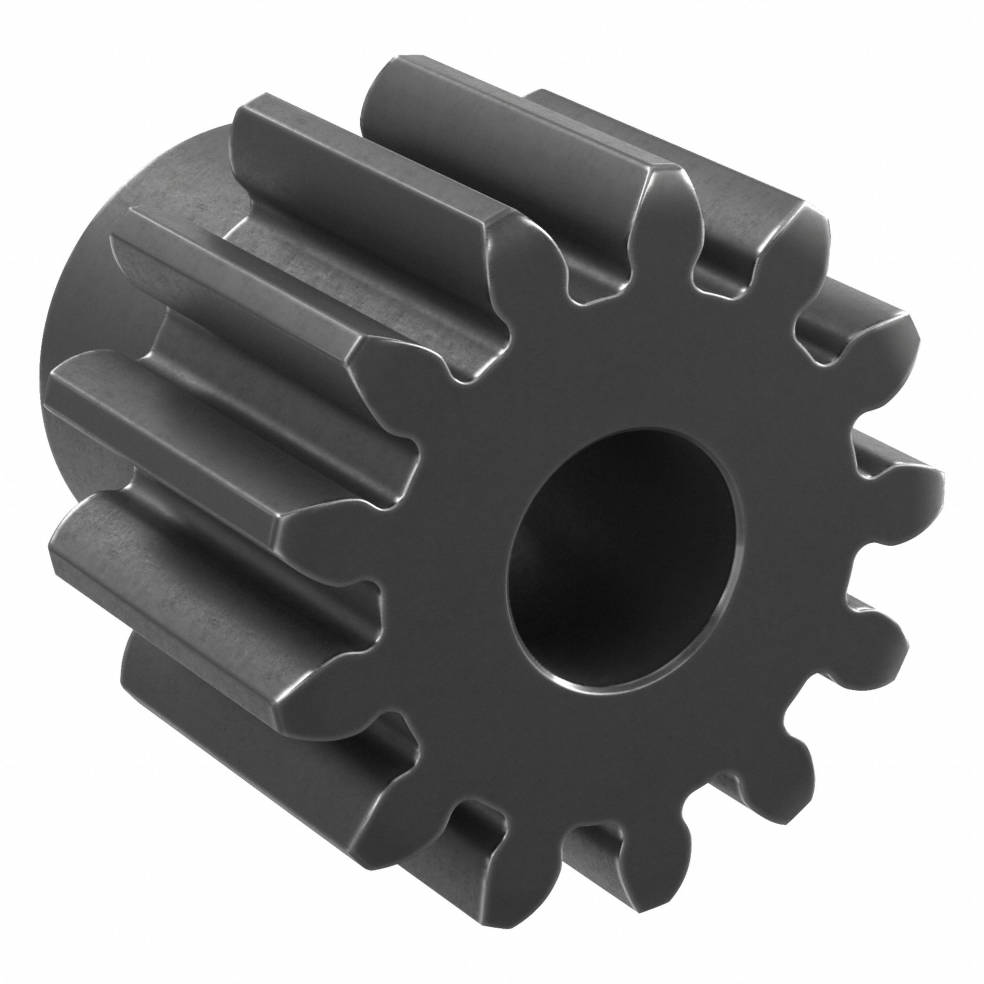 Spur Gear: Module m 2, 13 Teeth, 10 mm Bore Dia, Black Oxide Coated Carbon Steel, 20° Pressure Angle