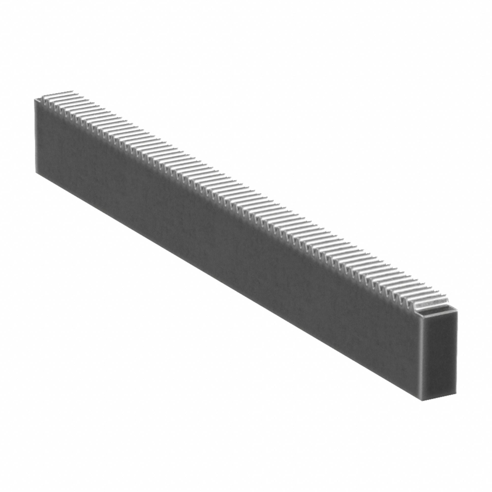 Gear Rack: Rectangular, Module m 0.5, 100 mm Lg., Black Oxide Coated Carbon Steel