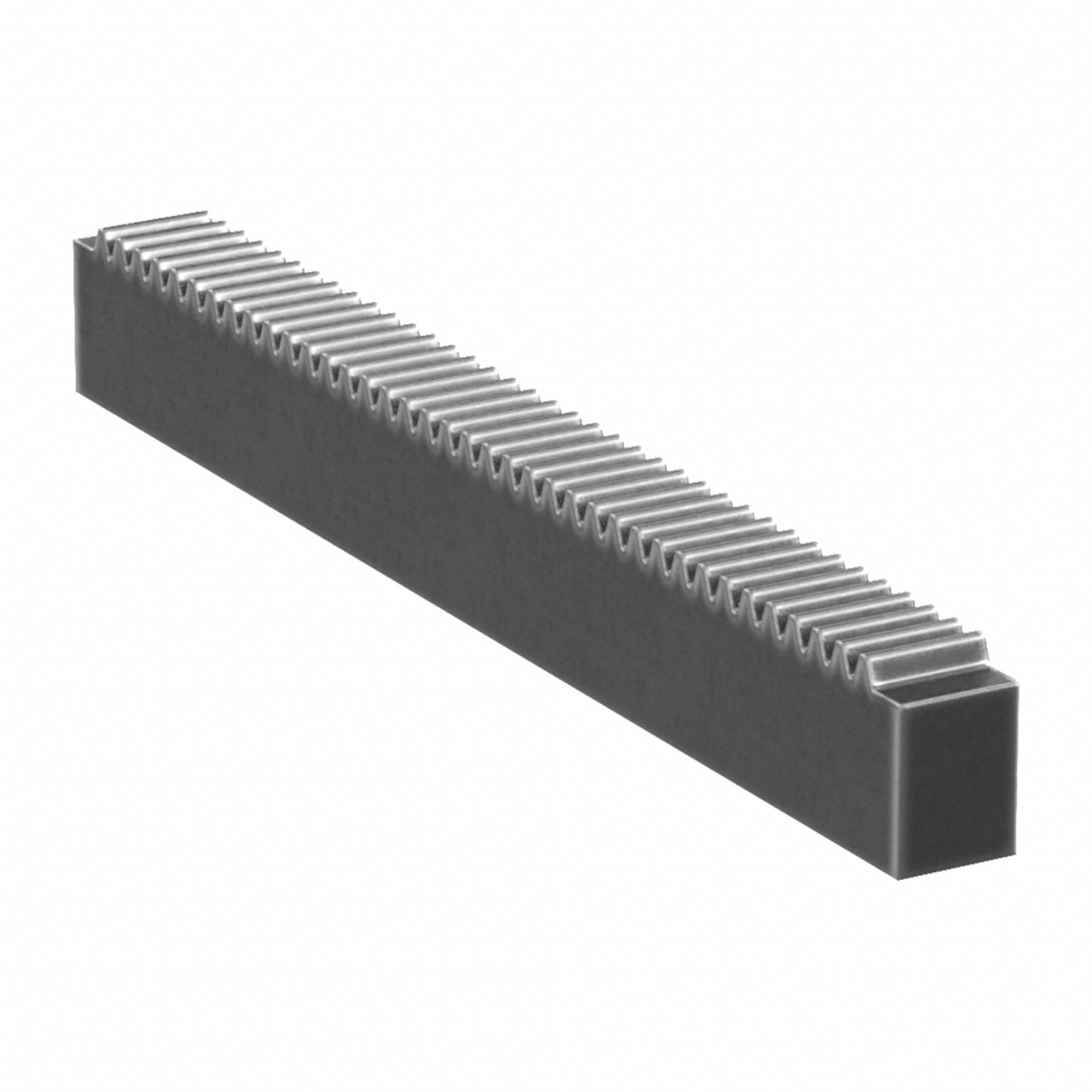 Gear Rack: Rectangular, Module m 0.8, 100 mm Lg., Black Oxide Coated Carbon Steel