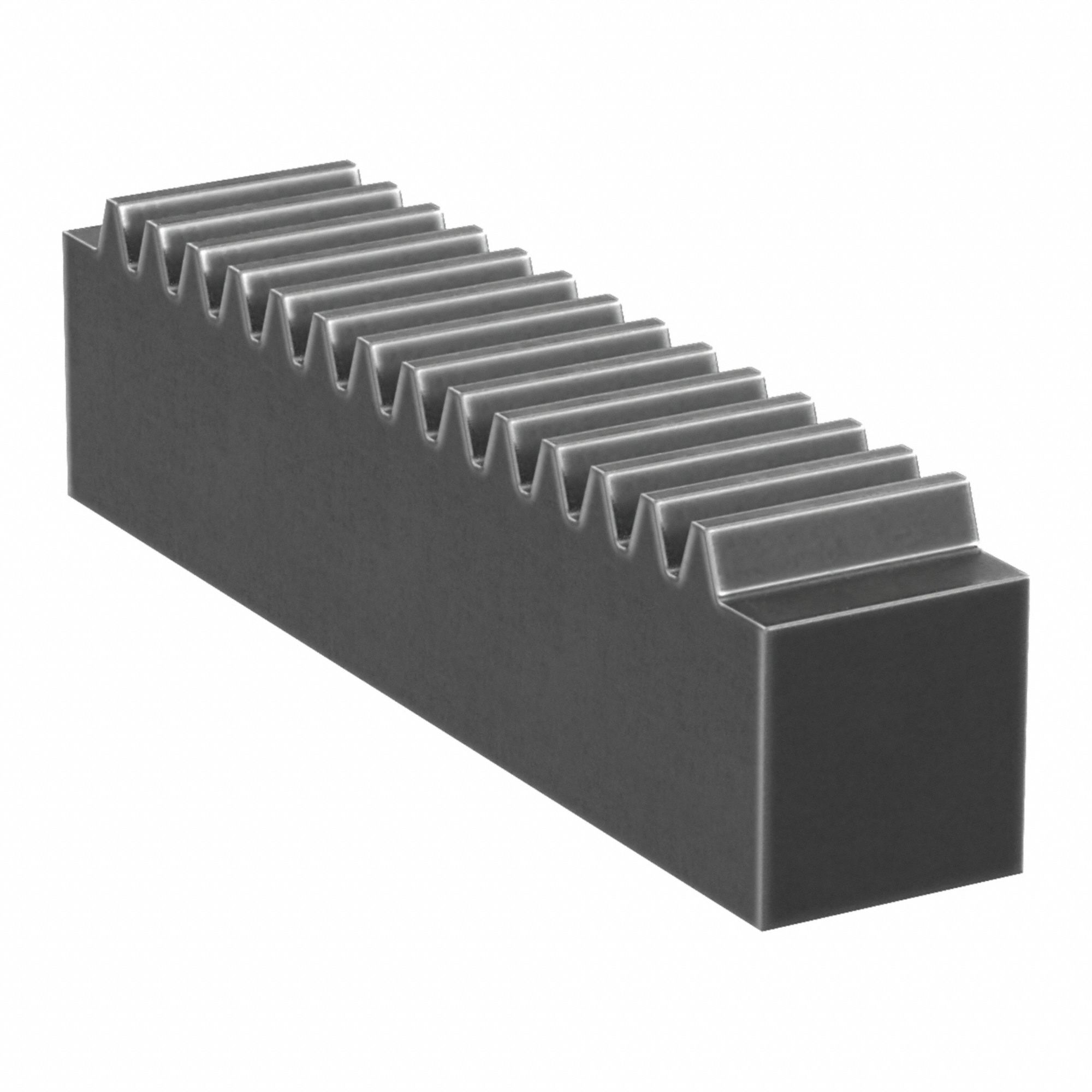 Gear Rack: Rectangular, Module m 2, 100 mm Lg., Black Oxide Coated Carbon Steel, 20° Pressure Angle