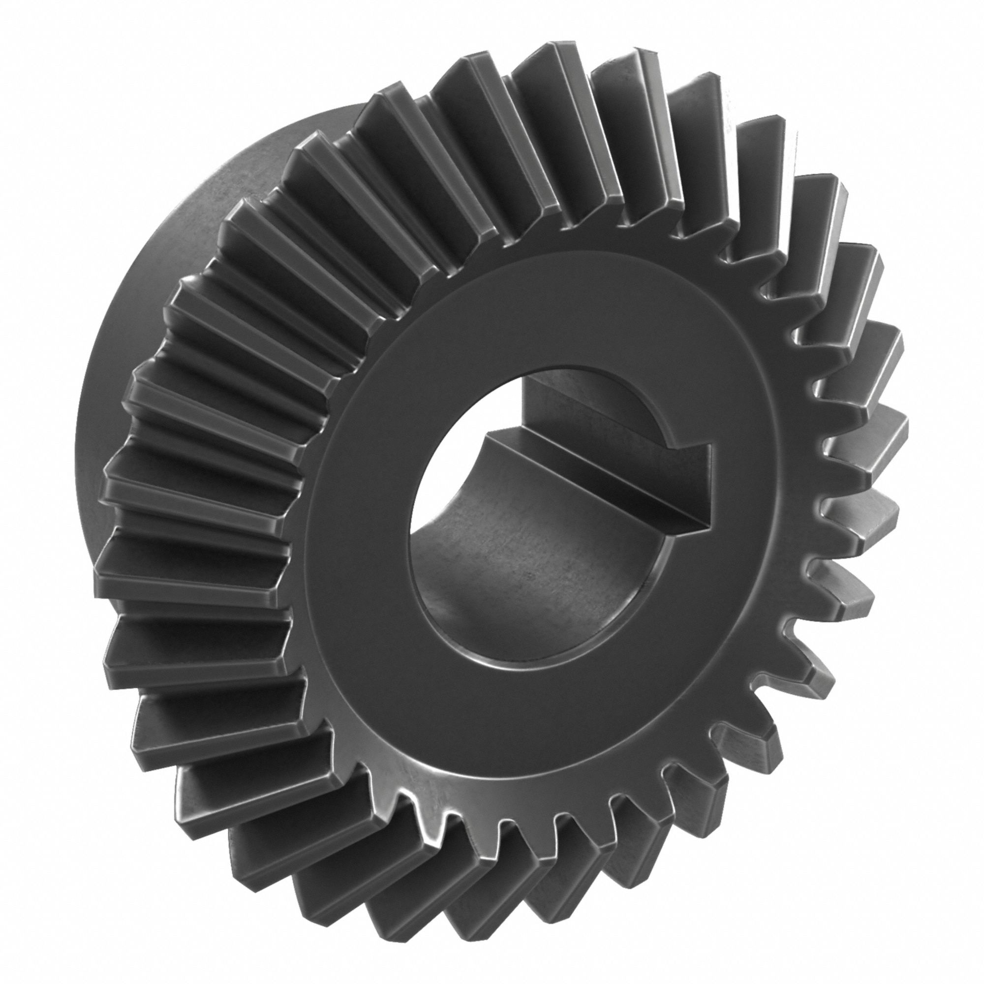 Bore Miter Gear: For 90° Shaft Angle, Module m 2, 30 Teeth, Black Oxide Coated Carbon Steel