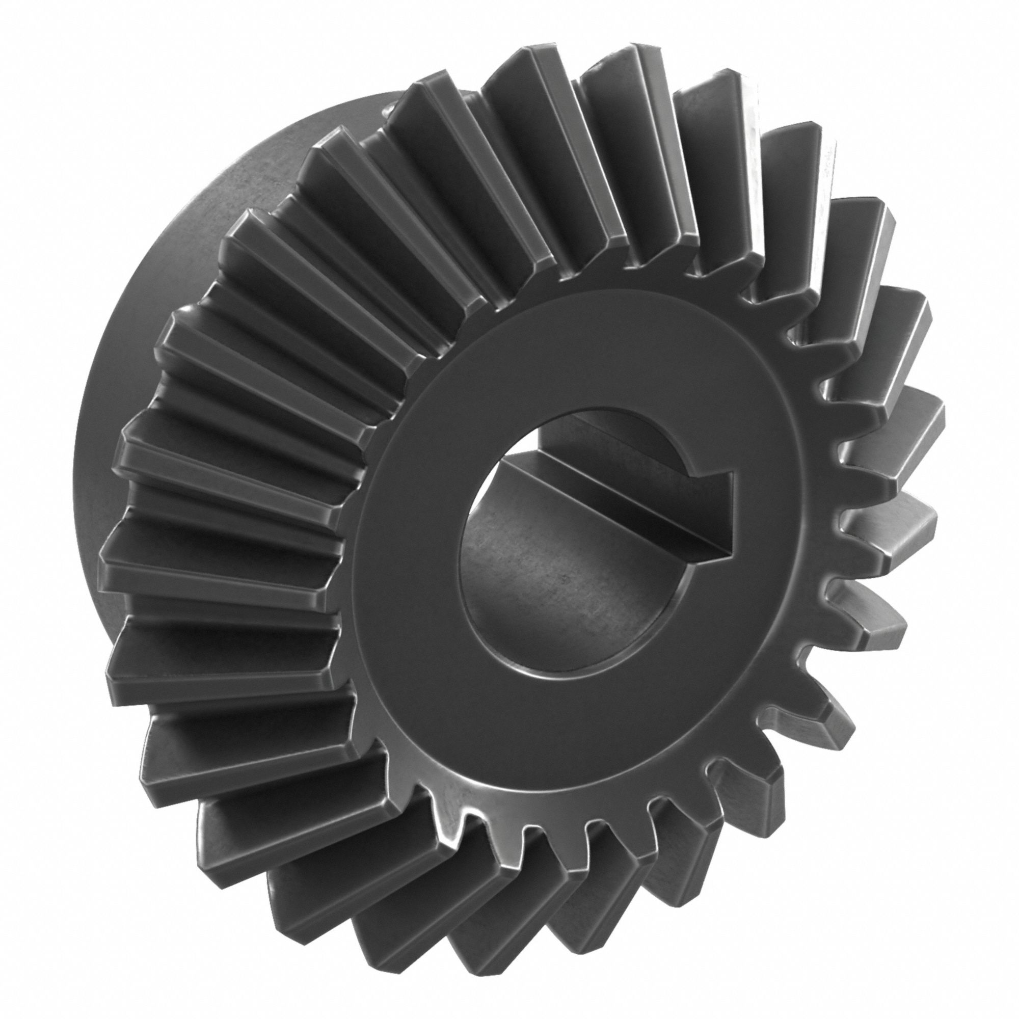 Bore Miter Gear: For 90° Shaft Angle, Module m 2.5, 25 Teeth, Black Oxide Coated Carbon Steel