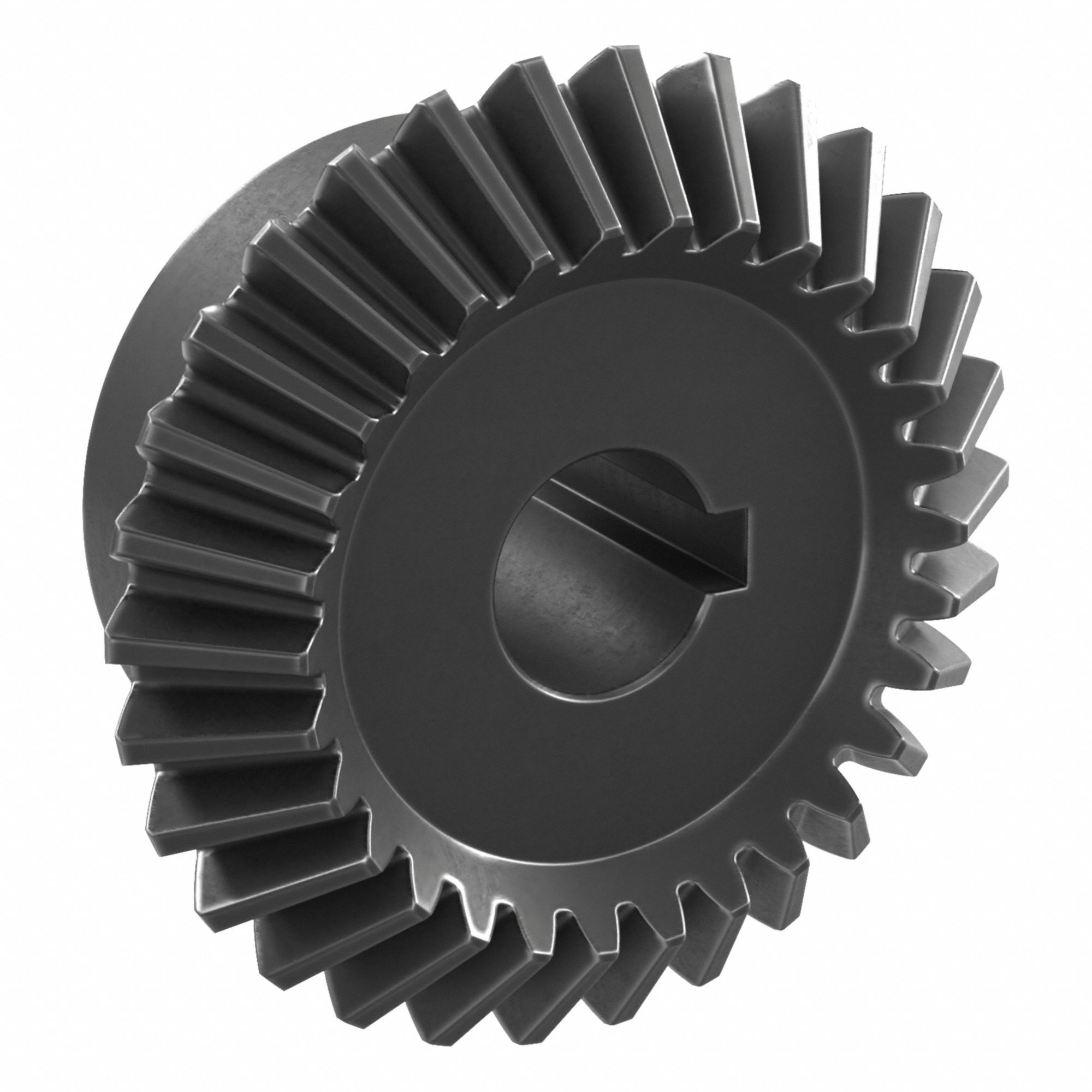 Bore Miter Gear: For 90° Shaft Angle, Module m 2, 30 Teeth, Black Oxide Coated Carbon Steel