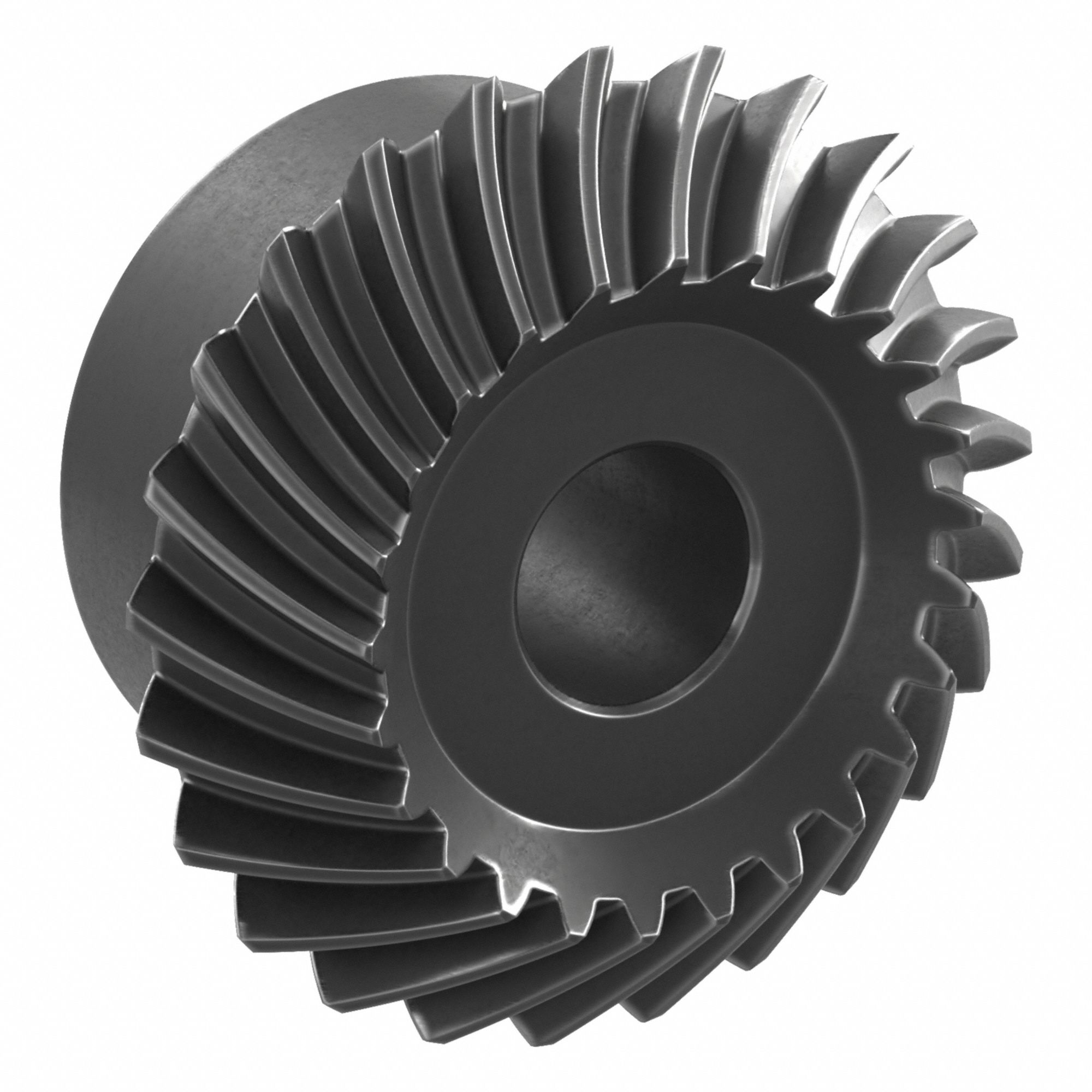 Spiral Miter Gear: Right Hand, Module m 1.5, 25 Teeth, Black Oxide Coated Carbon Steel