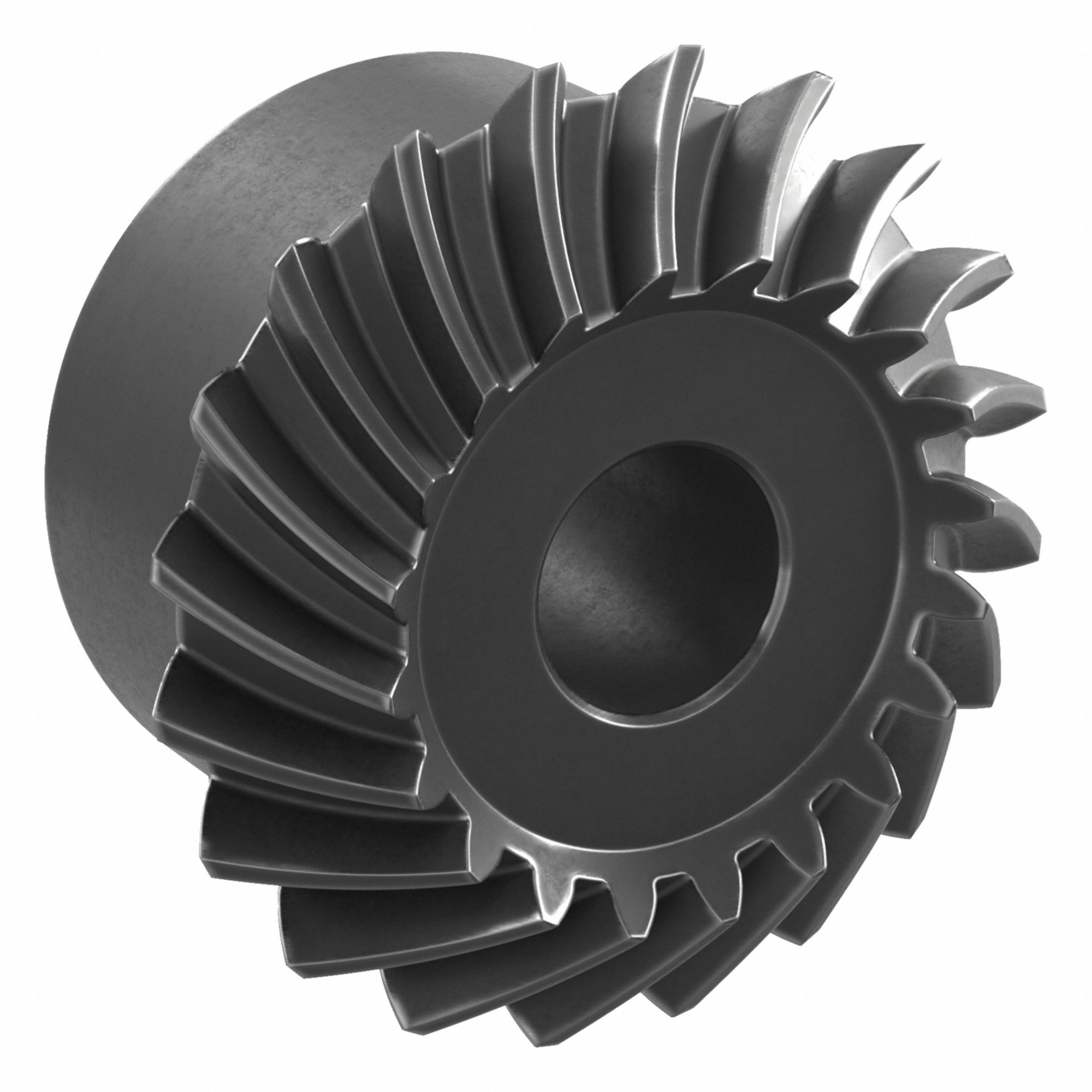 Spiral Miter Gear: Right Hand, Module m 2.5, 20 Teeth, Black Oxide Coated Carbon Steel