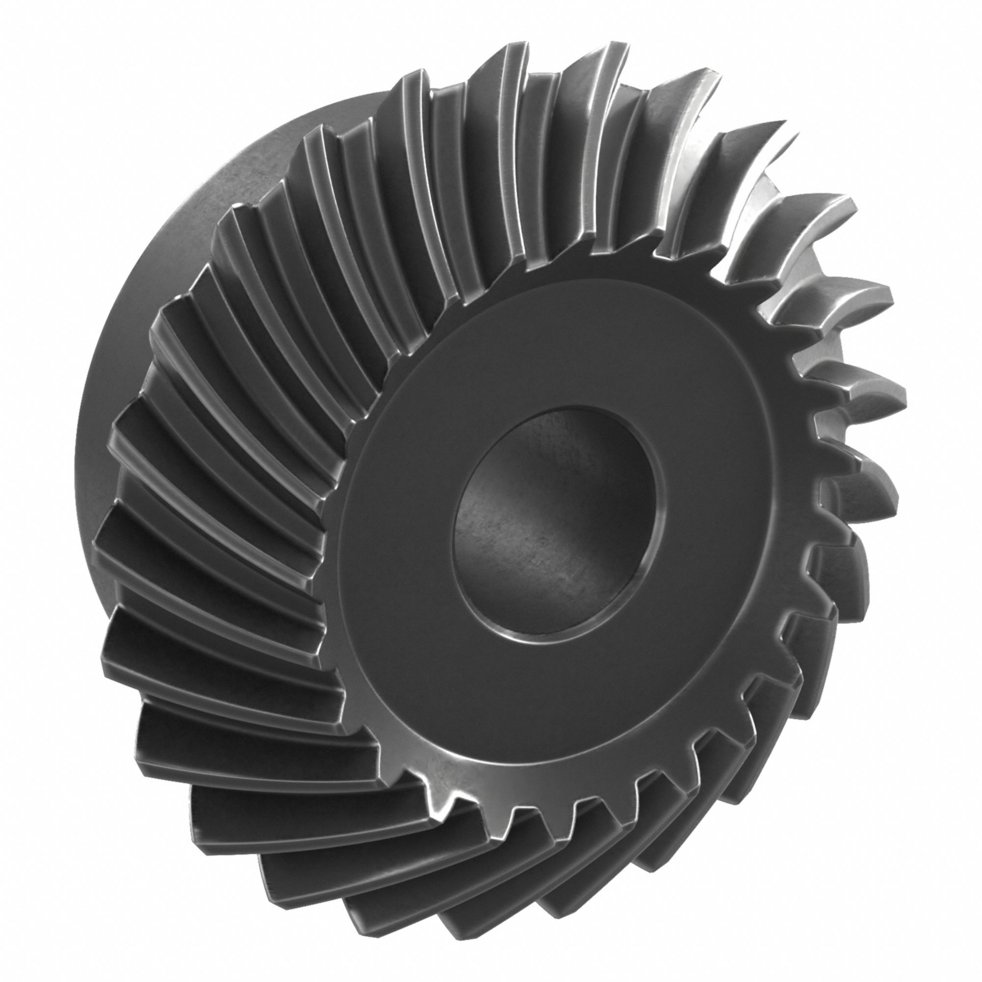 Spiral Miter Gear: Right Hand, Module m 2.5, 25 Teeth, Black Oxide Coated Carbon Steel