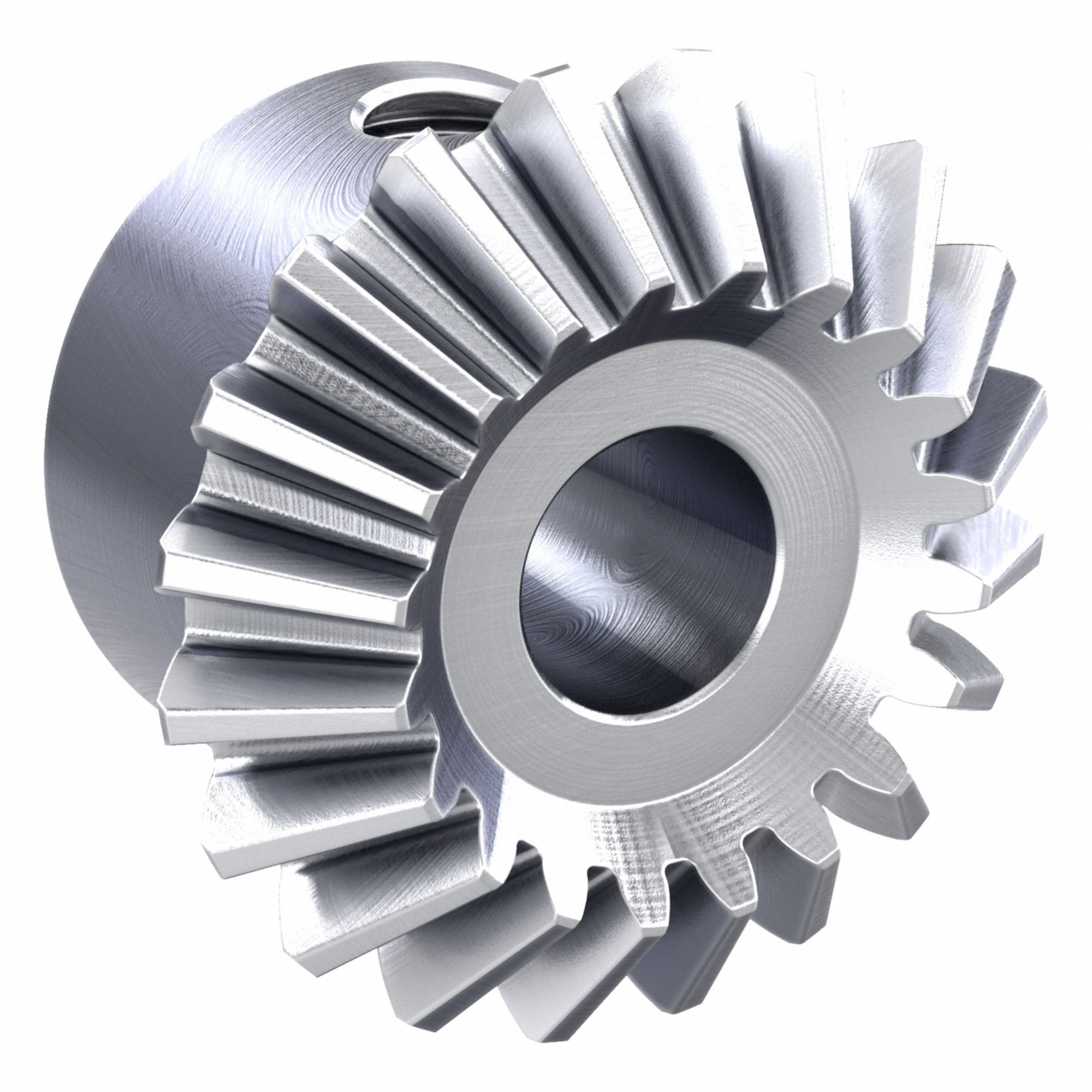 Miter Gear: For 90° Shaft Angle, Module m 1, 20 Teeth, Stainless Steel, 6 mm Bore Dia