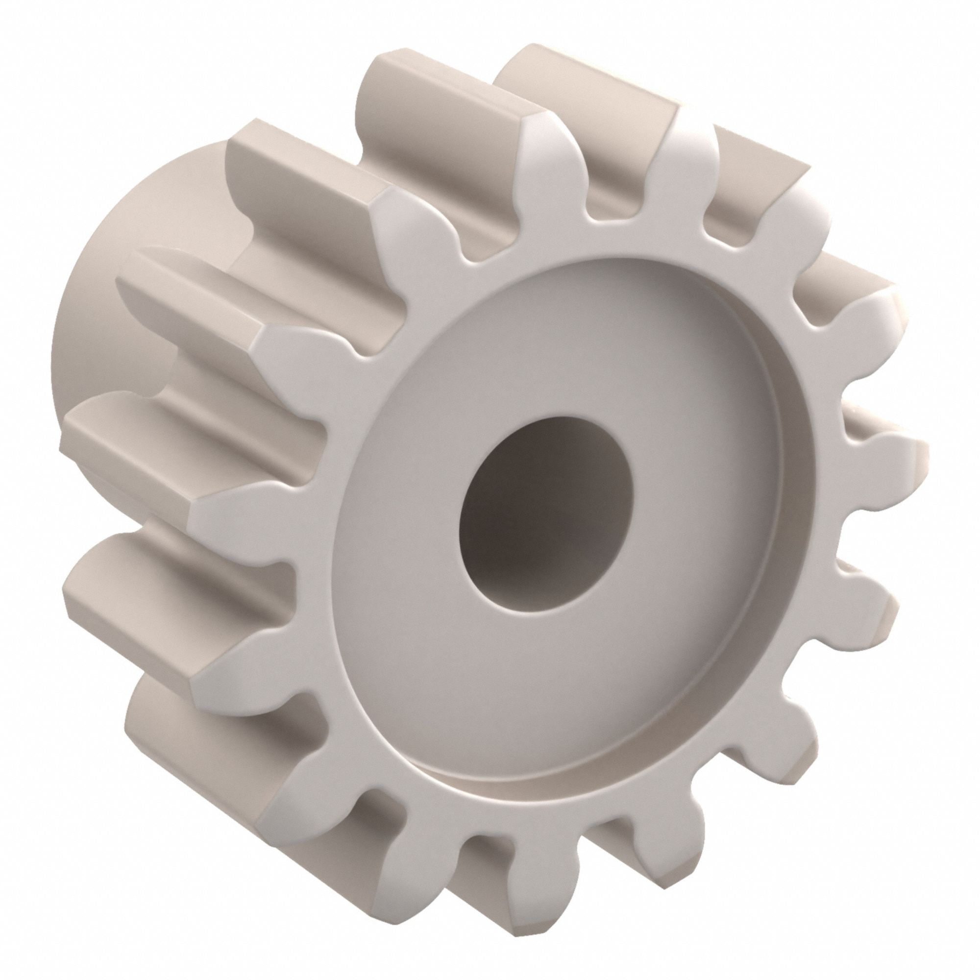Spur Gear: Module m 0.5, 15 Teeth, 2 mm Bore Dia, Duracon, 20° Pressure Angle, Plain Bore