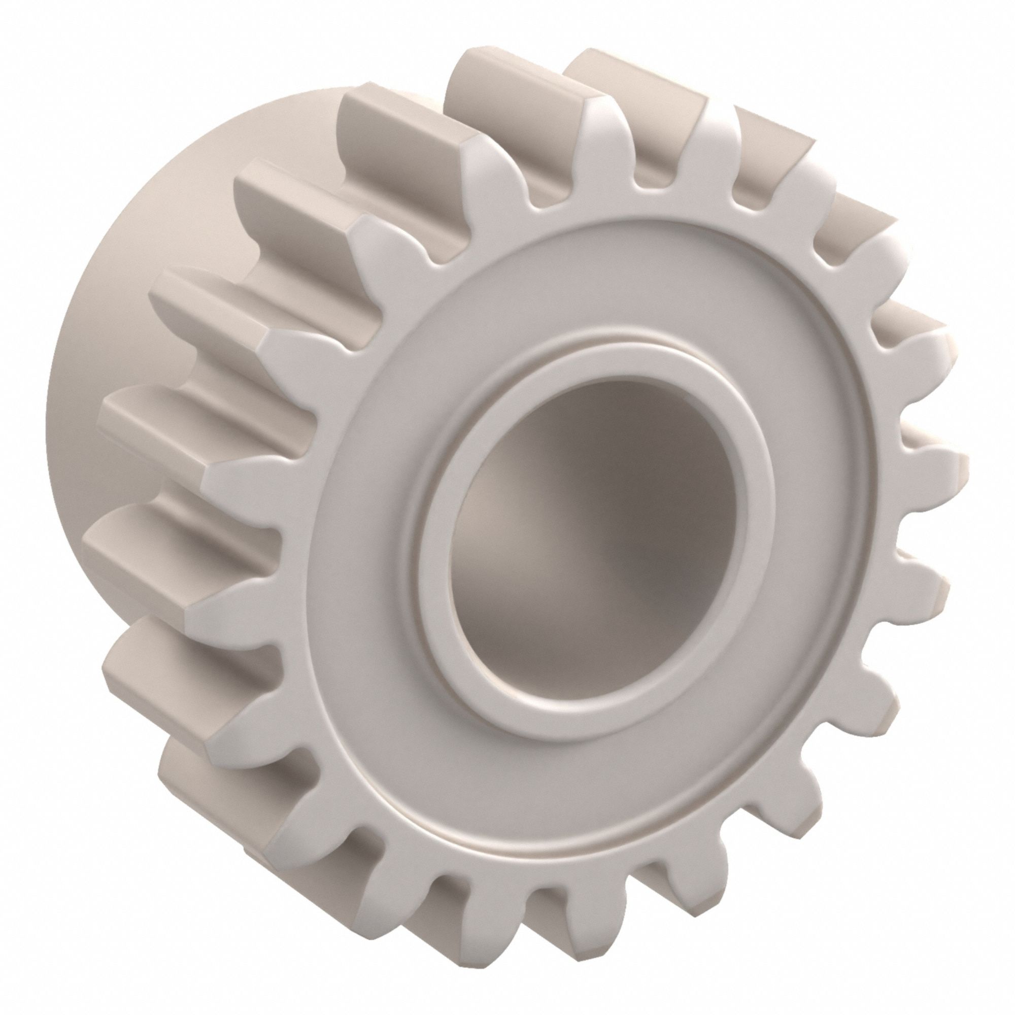 Spur Gear: Module m 0.5, 20 Teeth, 4 mm Bore Dia, Duracon, 20° Pressure Angle, Plain Bore