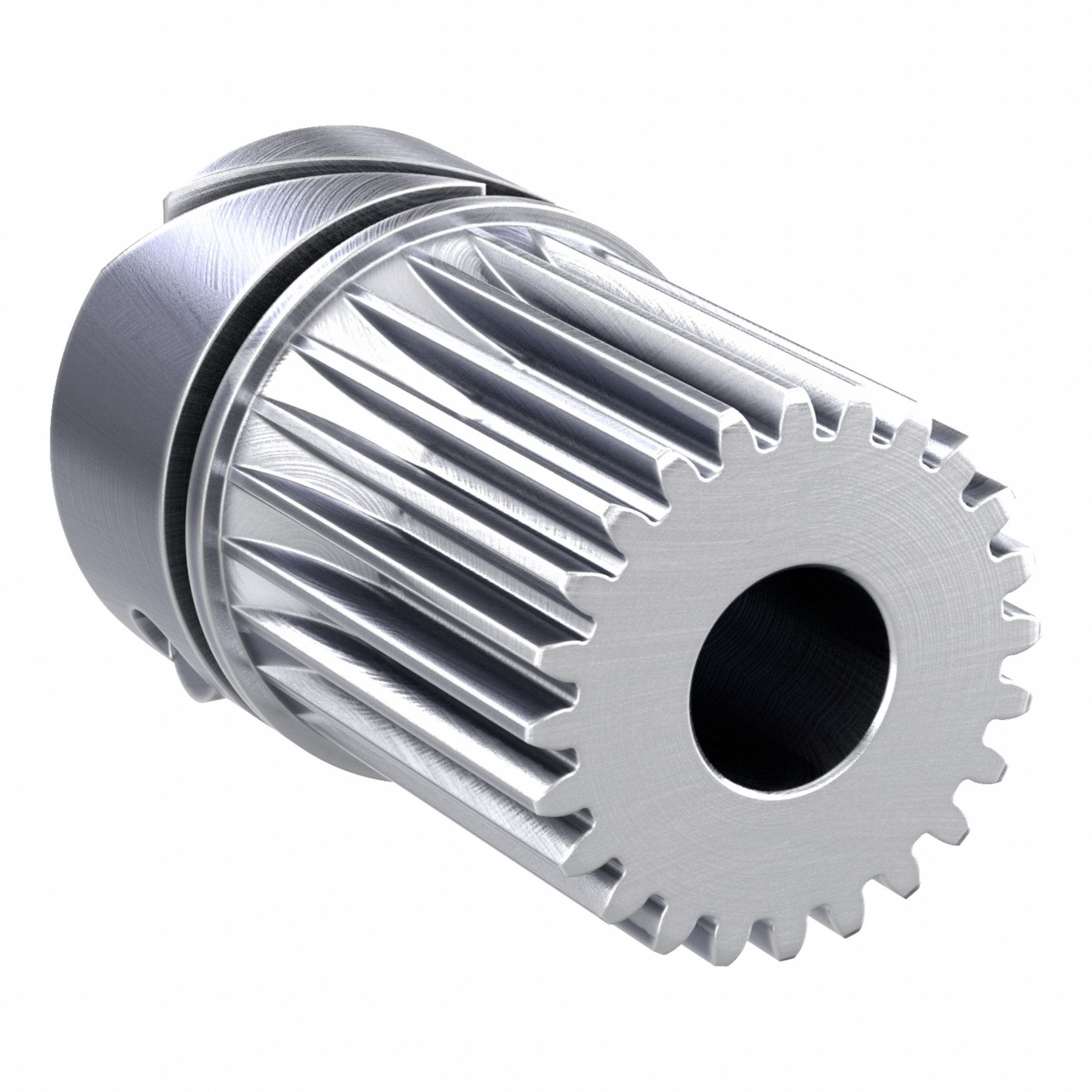 F-Loc Spur Gear: Module m 0.5, 24 Teeth, 5 mm Bore Dia, Stainless Steel, 20° Pressure Angle