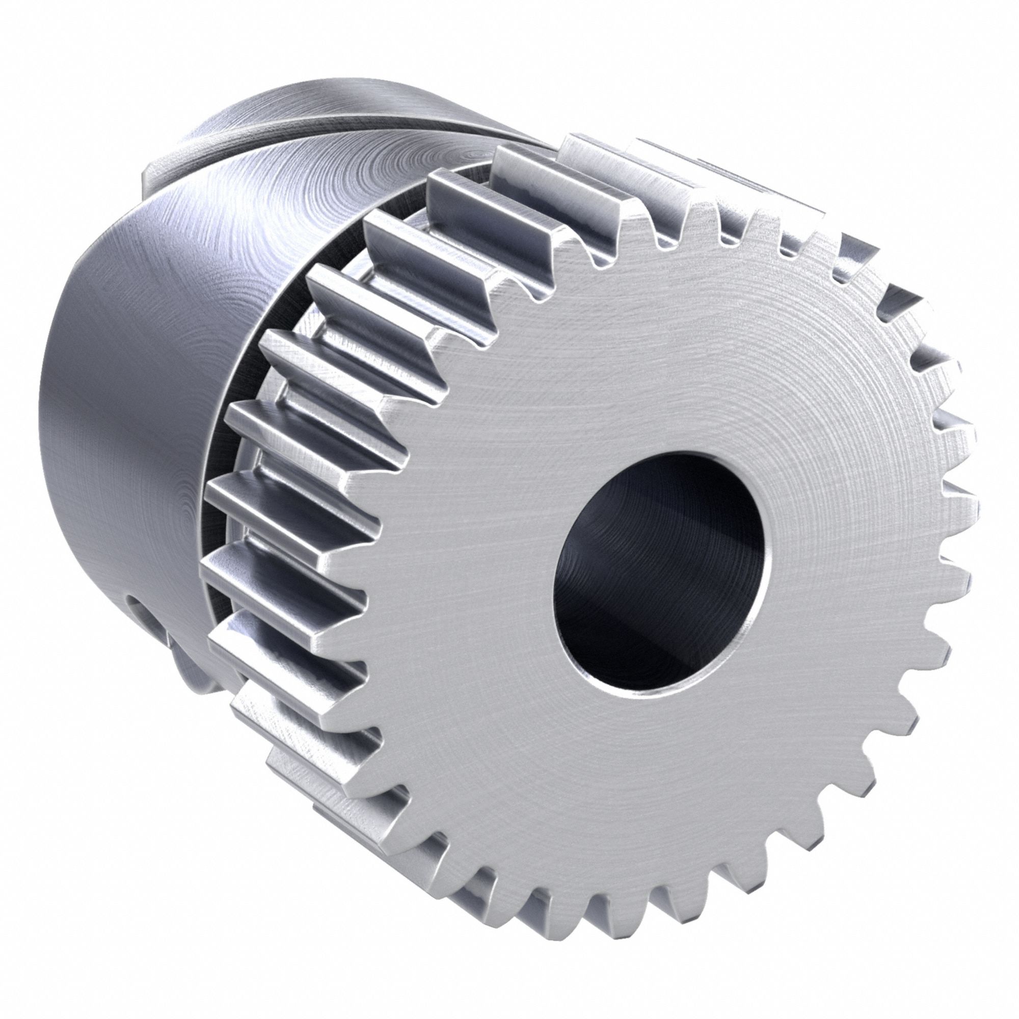 F-Loc Spur Gear: Module m 0.5, 30 Teeth, 5 mm Bore Dia, Stainless Steel, 20° Pressure Angle