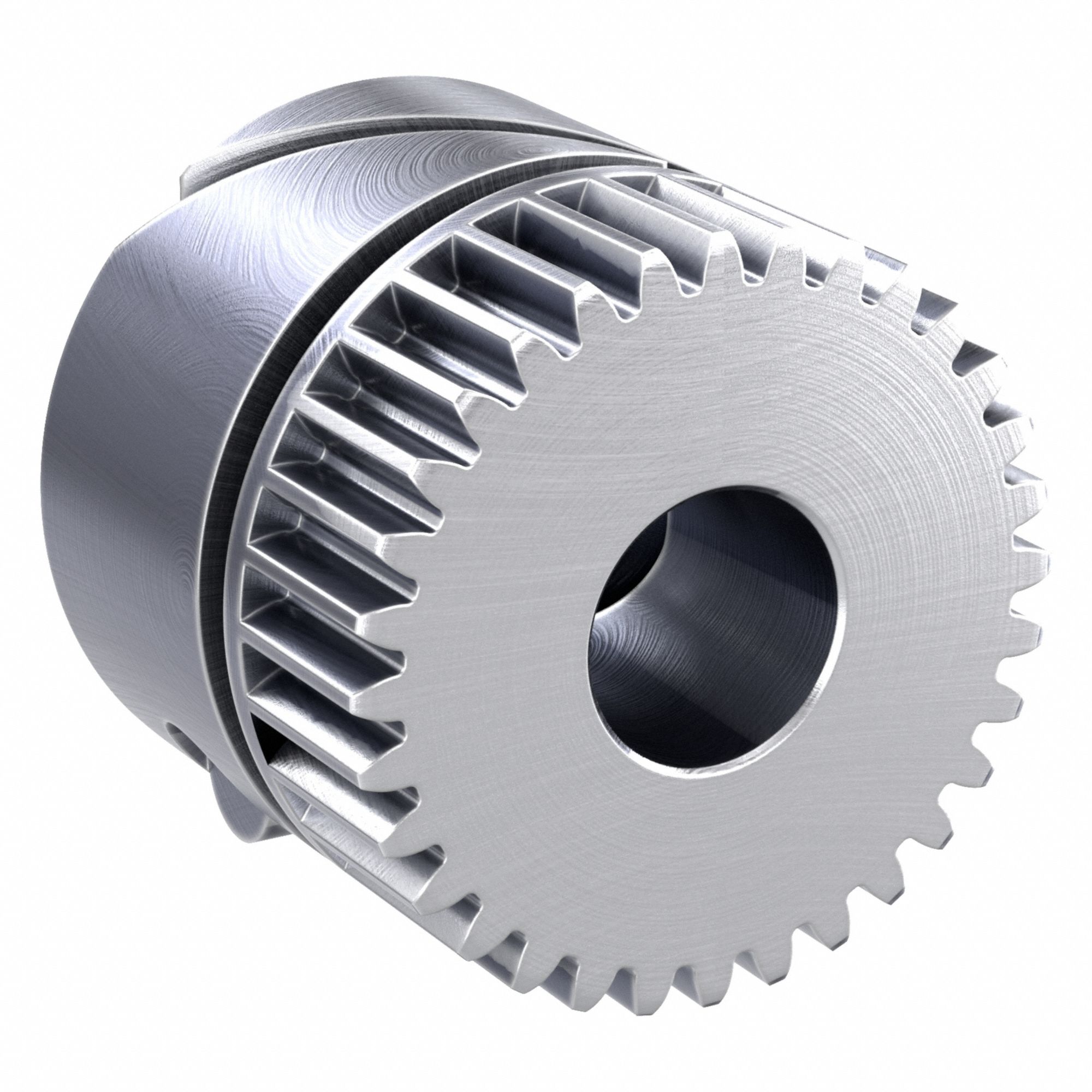 F-Loc Spur Gear: Module m 0.5, 32 Teeth, 6 mm Bore Dia, Stainless Steel, 20° Pressure Angle